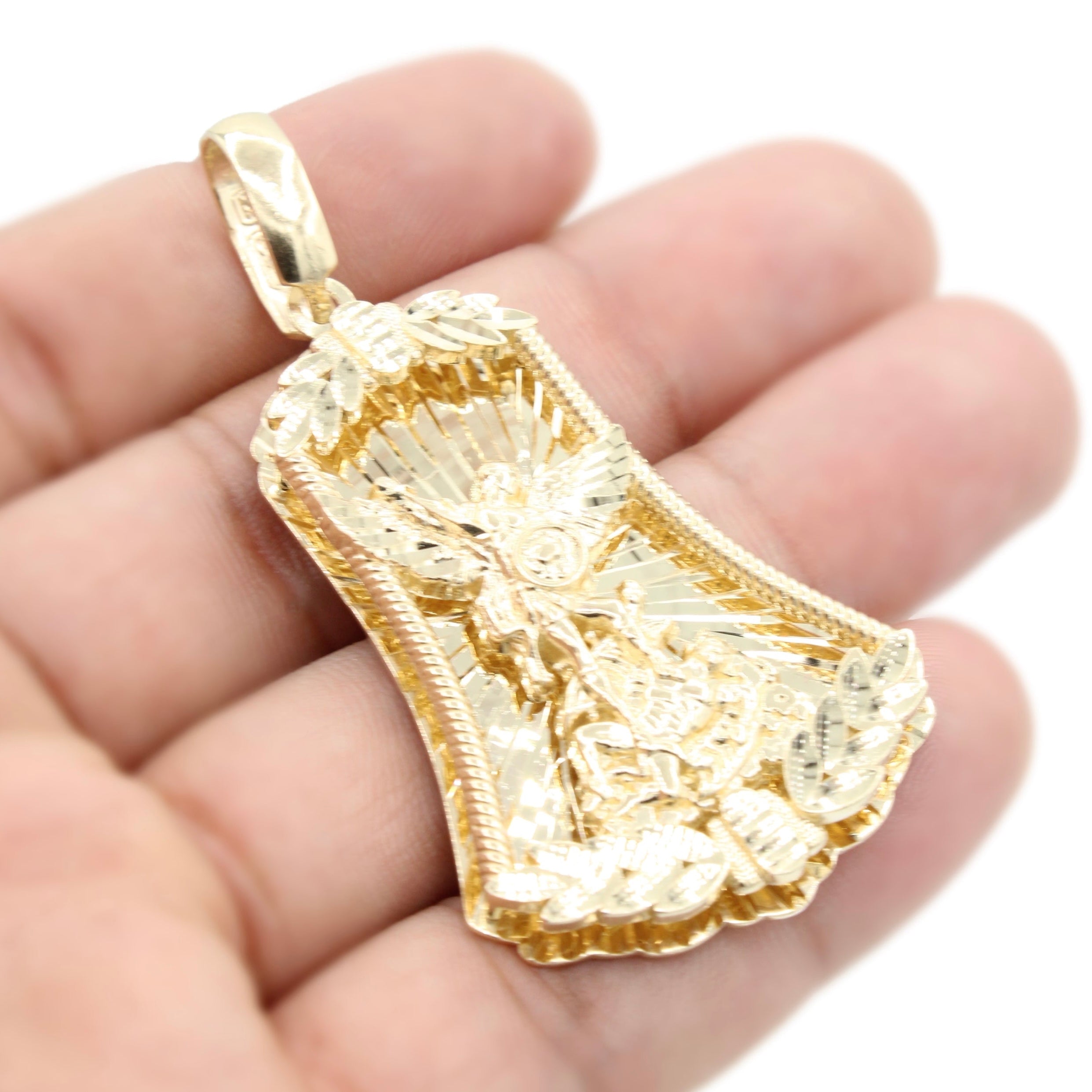 14K Gold San Miguel Pendant Necklace - Elegant Religious Jewelry for Women | Perfect for Gifts, Baptism, First Communion & Everyday Wear