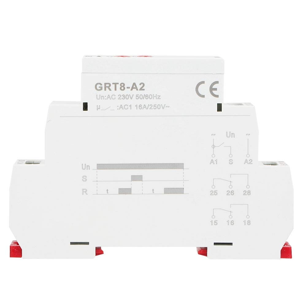 Keenso GRT8-A2 Timer Relay - DIN Rail Mount, 12V-240V AC/DC, Single Function Industrial Time Delay Relay for Automation Control | Perfect for HVAC Systems, Motor Controls & Industrial Machinery