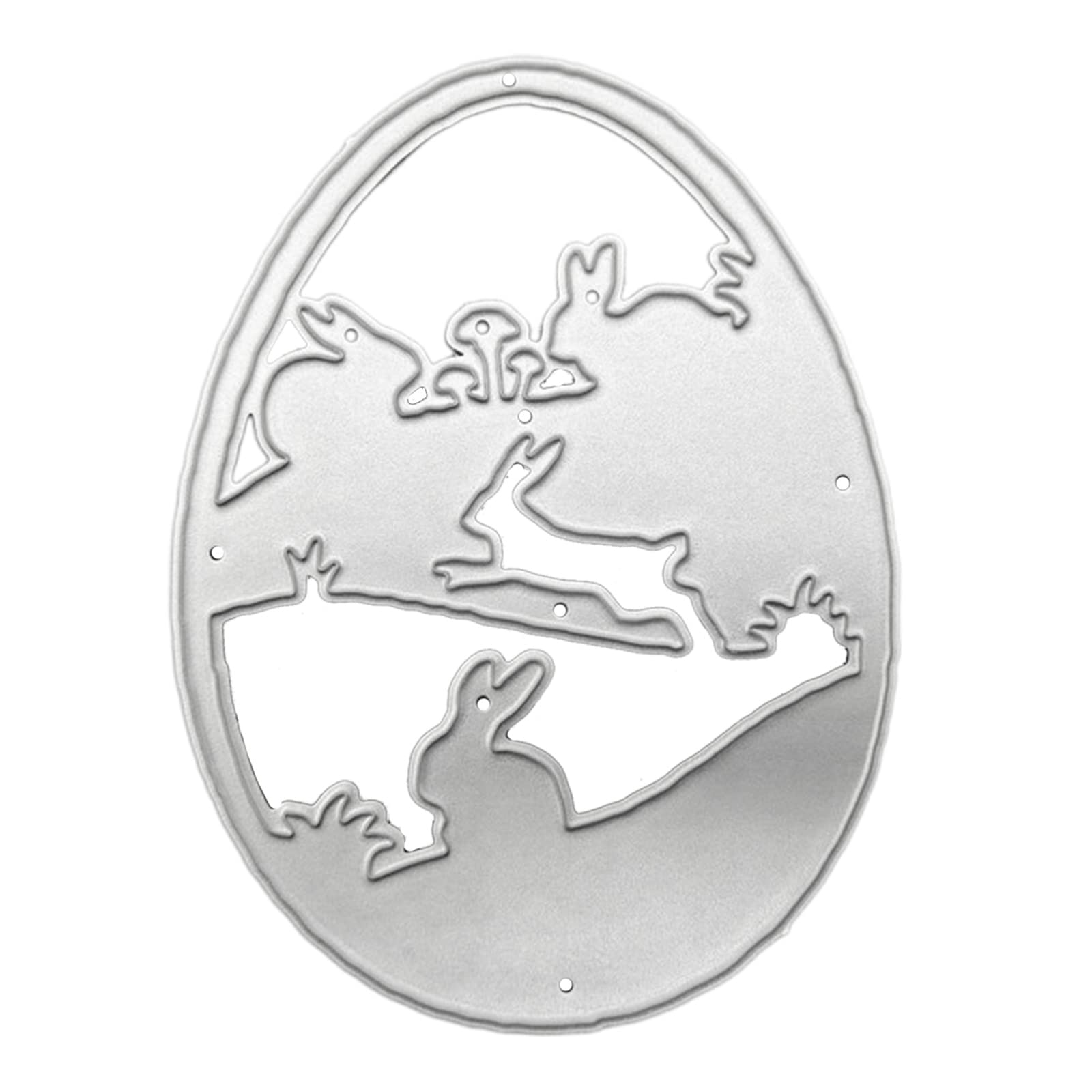 Carbon Steel Easter Egg Bunny Metal Cutting Dies - DIY Scrapbooking Stencil for Cards, Albums & Paper Crafts - Embossing Template for Holiday Decorations & Gift Making