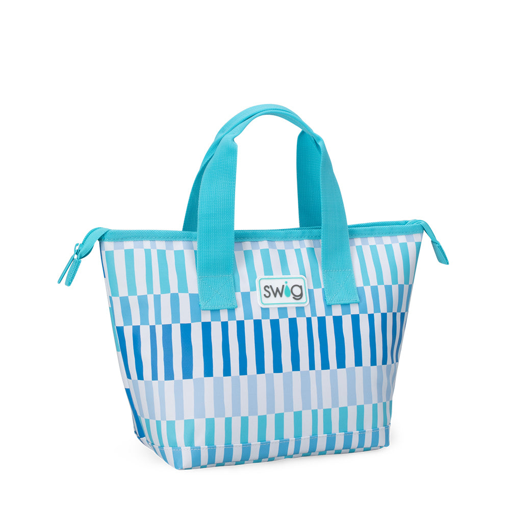 Premium Glacier Stripe Insulated Lunch Bag - Leakproof & Reusable for Work, School & Picnics | Stylish & Eco-Friendly Food Container