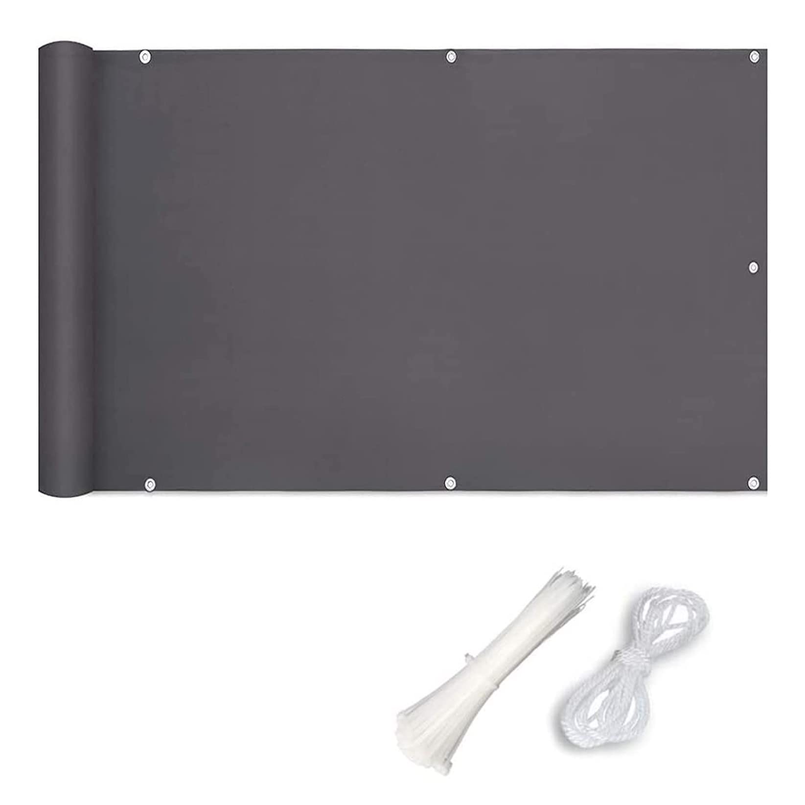 1x8m Dark Gray Balcony Privacy Screen Cover - Wind & Water Resistant Polyester Outdoor Protection for Garden, Patio, and Apartment Balconies | Perfect for Creating Shade, Privacy, and Weather Protection in Outdoor Spaces