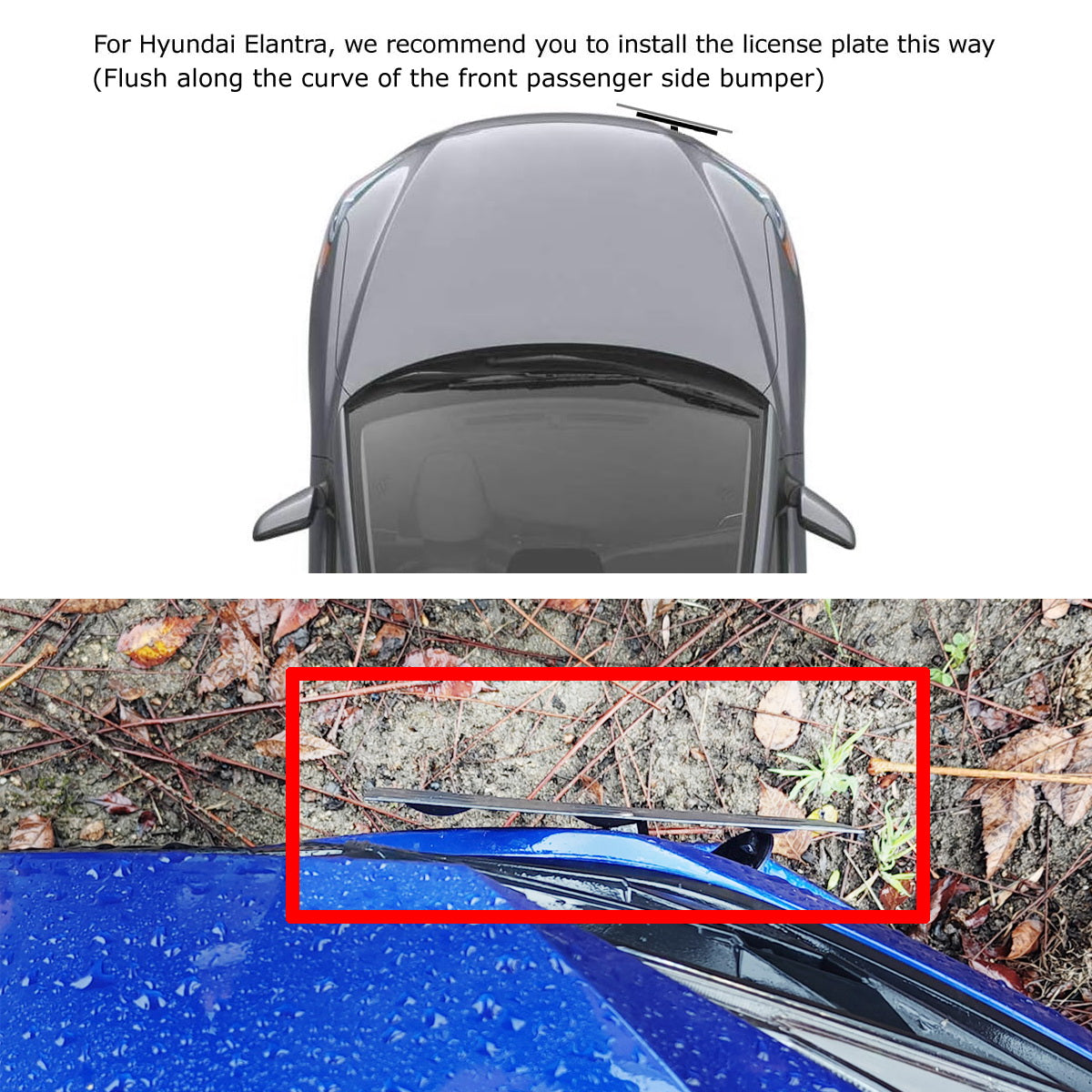 21+ Hyundai Elantra Front Bumper Tow Hook License Plate Mounting Bracket Kit - Universal Fit for Easy Installation (Perfect for Car Shows & Parking Compliance)