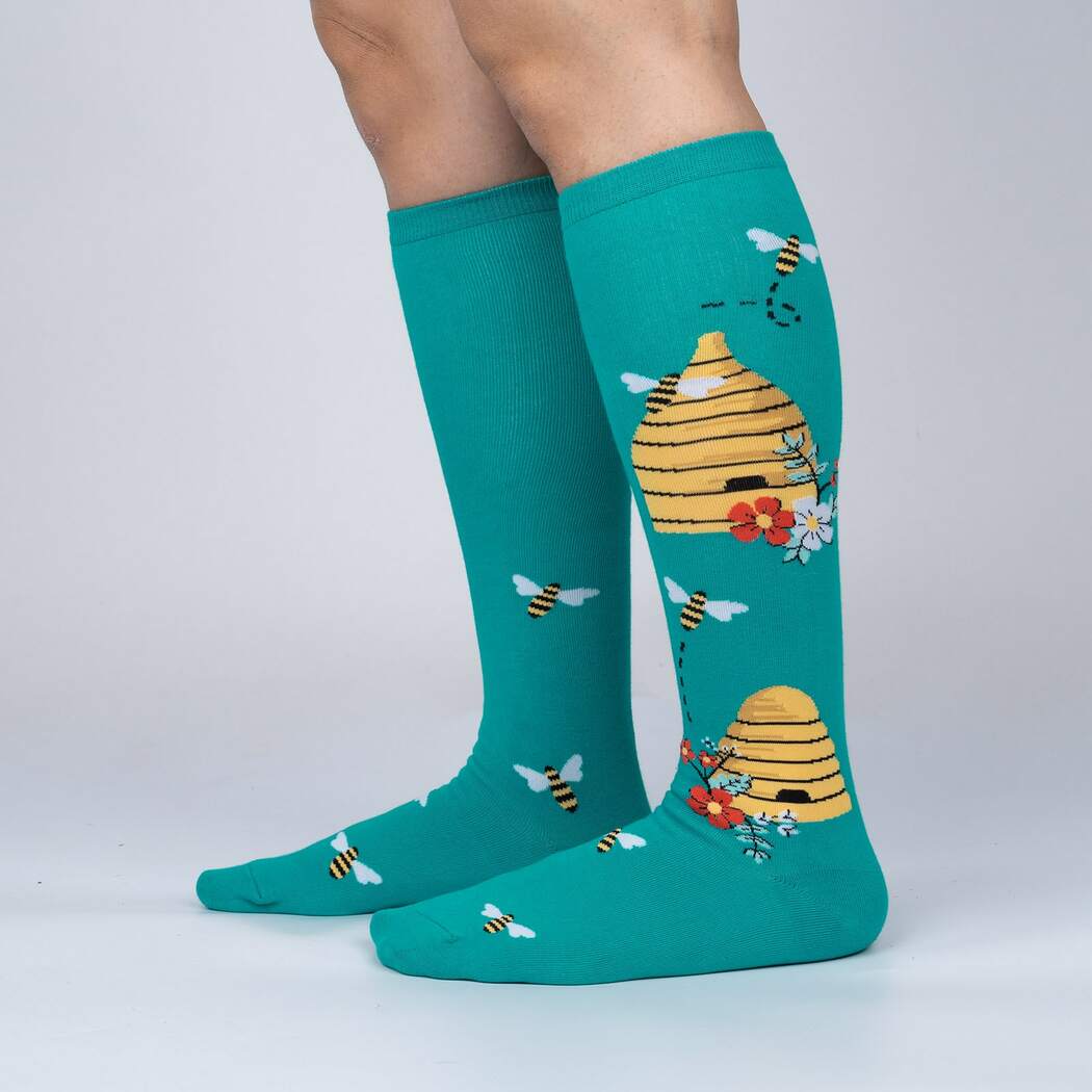Knee High Socks for Women - Fun & Comfortable Cotton Crew Socks - Perfect for Home, Office & Casual Wear