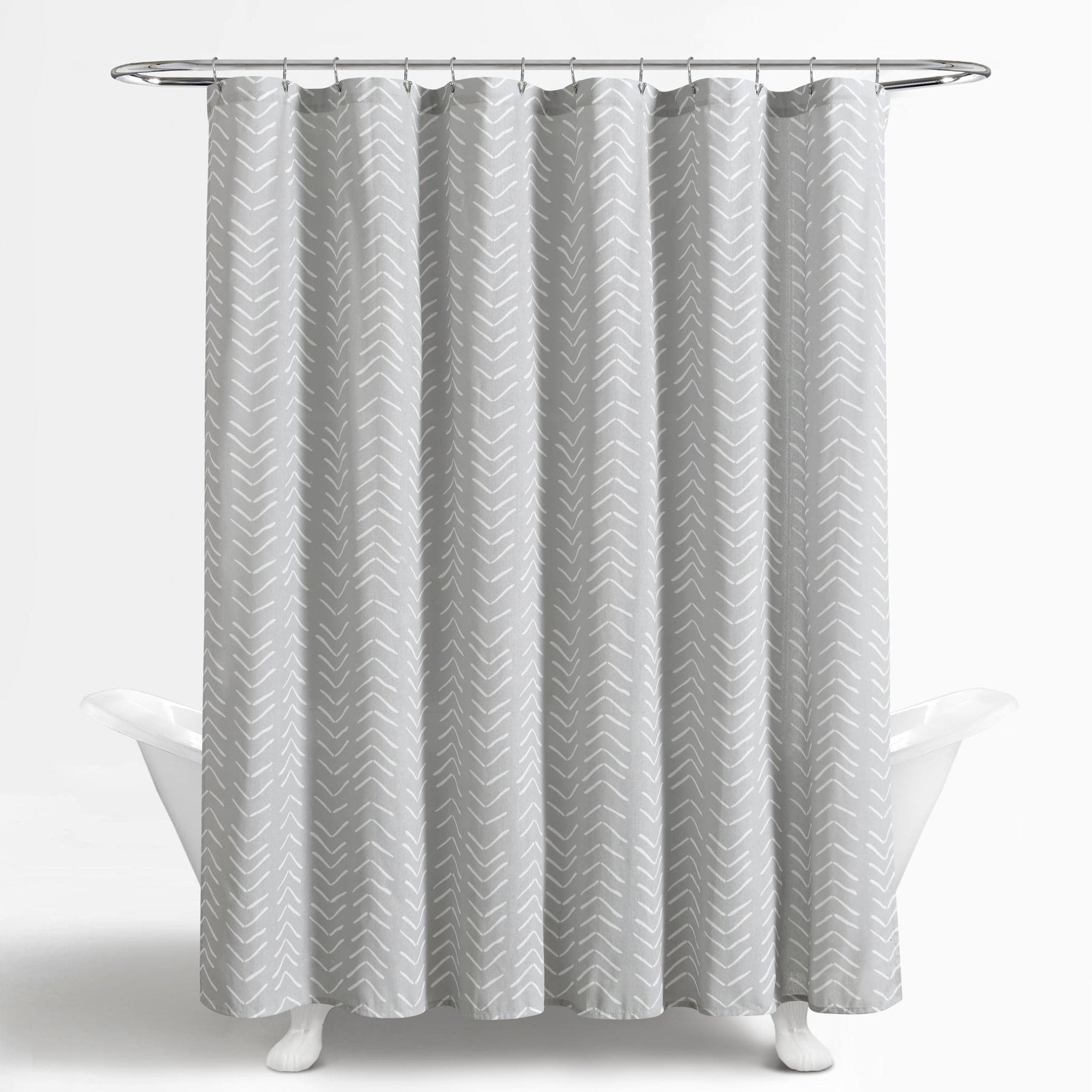 Hygge Modern Arrow Faux Linen Shower Curtain - Waterproof Bathroom Decor for Spa-Like Relaxation
