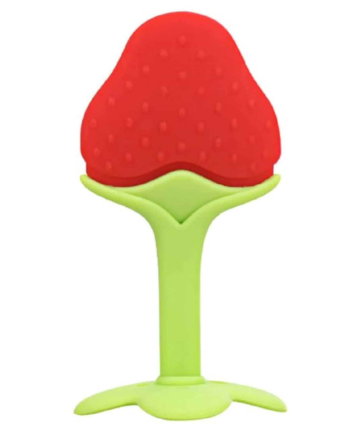 Joy Buzz Baby Sipper & Teether Set - BPA-Free Silicone Sippy Cup & Teething Toy for Infants 6+ Months | Safe, Comfortable & Durable | Perfect for On-the-Go Feeding & Soothing Teething Pain (Pink & Red)