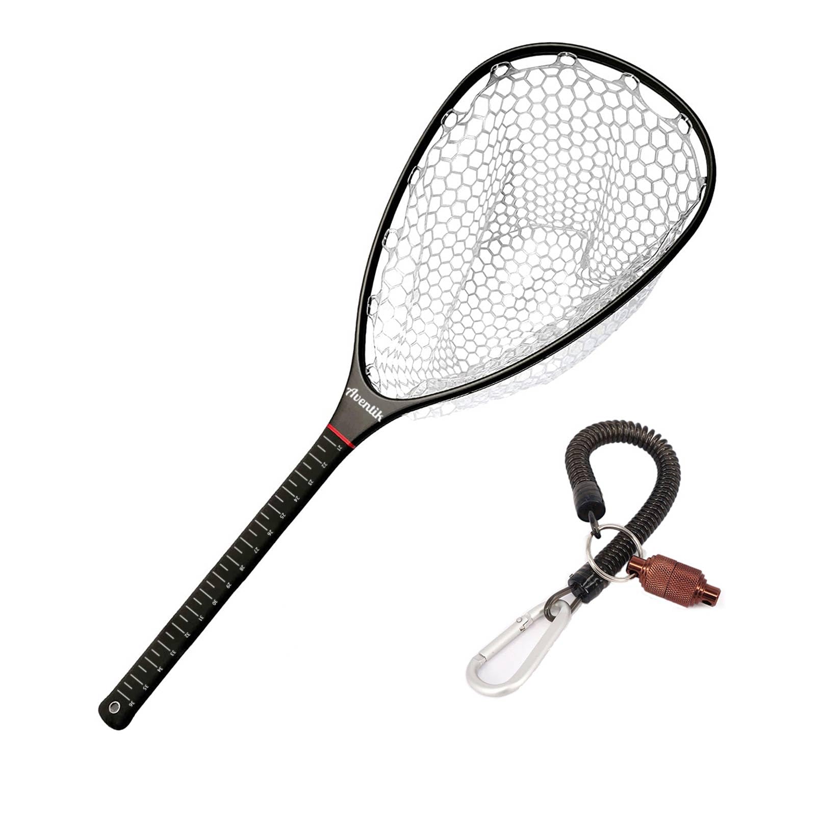 **Aventik Fly Floating Fishing Net - Carbon Fiber Lightweight Trout Landing Net with Clear Rubber Mesh for Catch & Release - Perfect for Fly Fishing, Stream & River Fishing**
