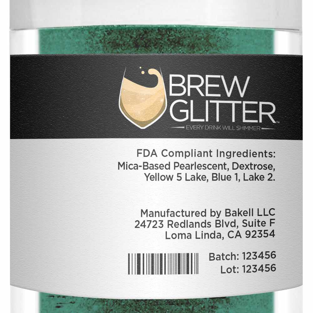 Premium Dark Green Brew Glitter® for Beer & Cocktails - Bulk Size (1LB) - Perfect for Home Brewing, Bartending, and DIY Drink Decorations