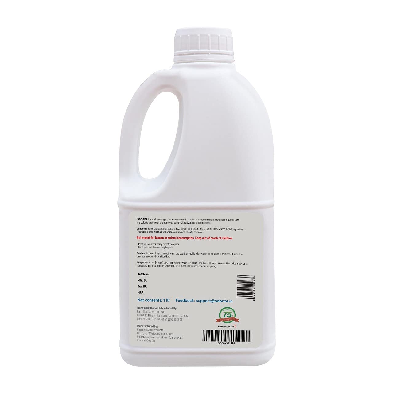 ODO-RITE Pet Area Cleaner - Kennel Wash & Floor Cleaner | Natural, Bio-Technological Formula | Safe for Pets & Kids (1000 ml) | Ideal for Dog Kennels, Cat Litter Areas & Pet-Friendly Homes