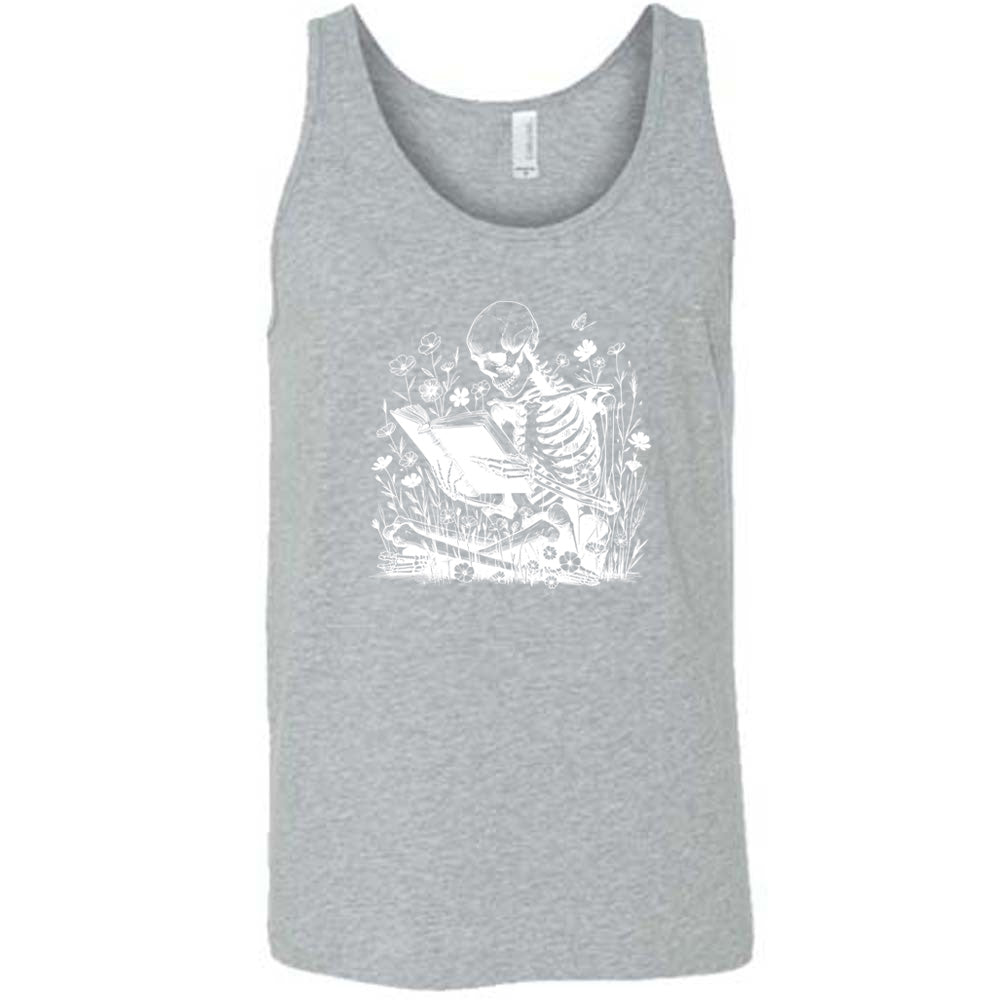 Skeleton Print Reading Shirt - Unisex Graphic Novelty T-Shirt for Book Lovers & Halloween Costume