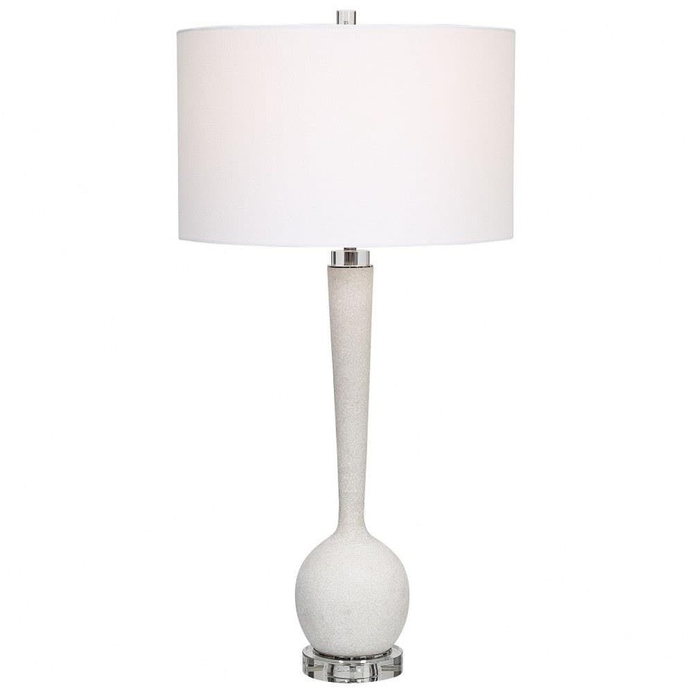 Uttermost Kently - Modern 1-Light Table Lamp with Fabric Shade, Bedside Nightstand Lighting for Bedroom, Living Room & Office Decor