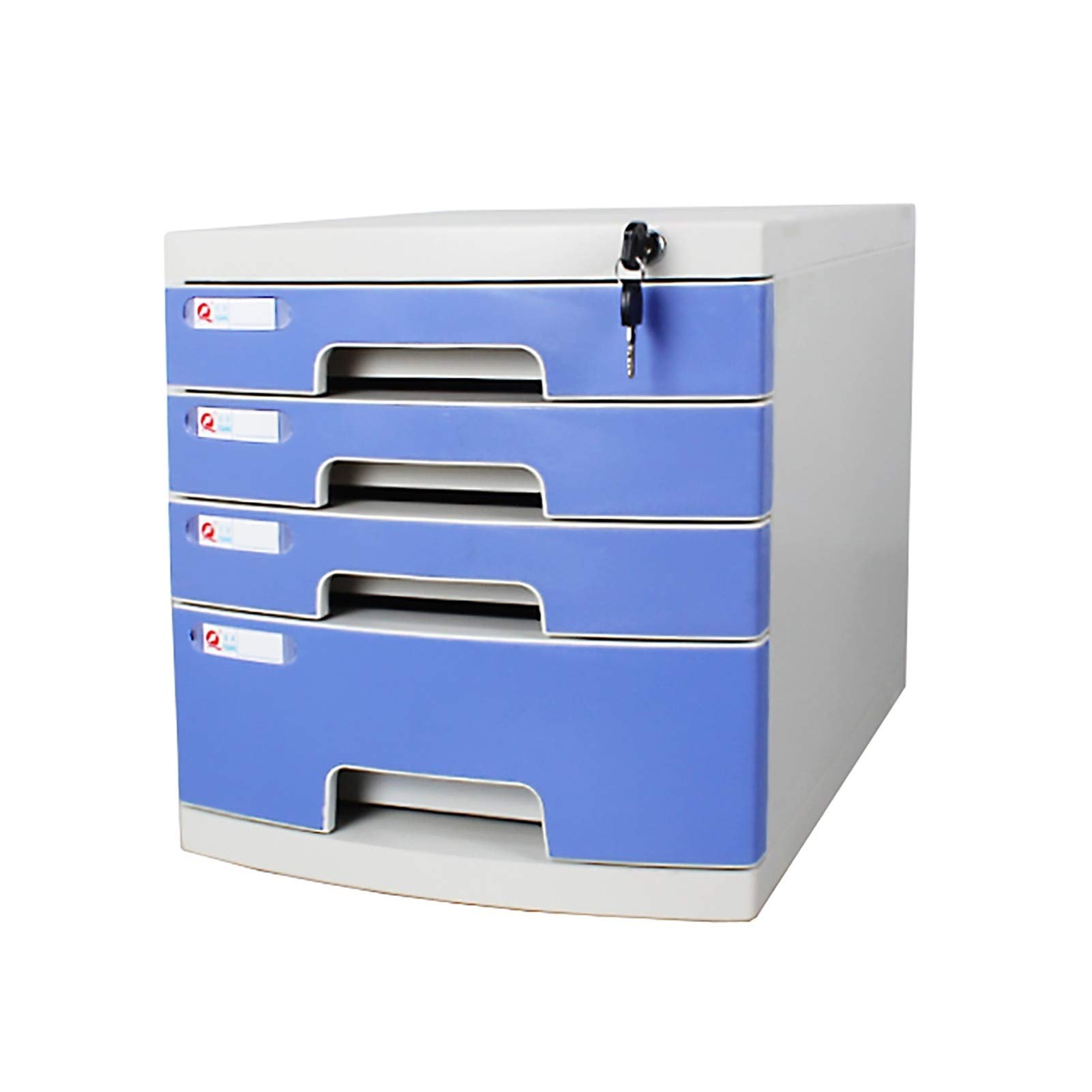 Flat File Cabinet Storage with Lock - 3/4/5 Drawer Desktop Organizer for Office & Home, Desk Supplies to Improve Efficiency (4 Layers) - Perfect for Document Storage, Stationery Organization & Workspace Decluttering