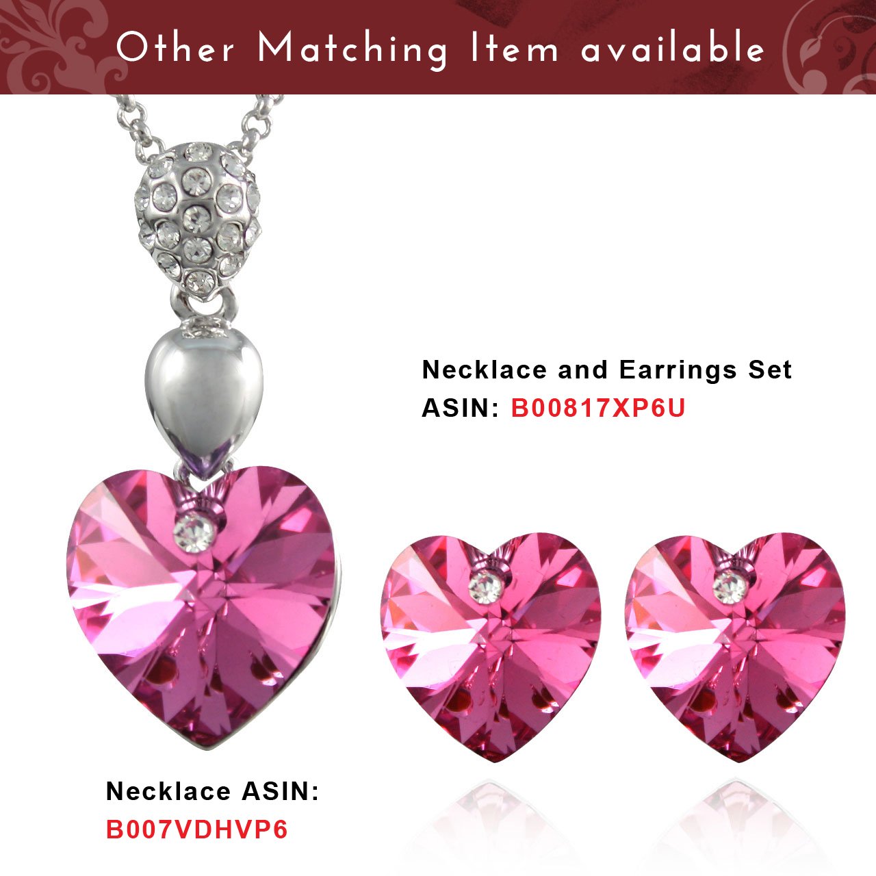 Swarovski Crystal Heart Stud Earrings - Elegant Gift for Her