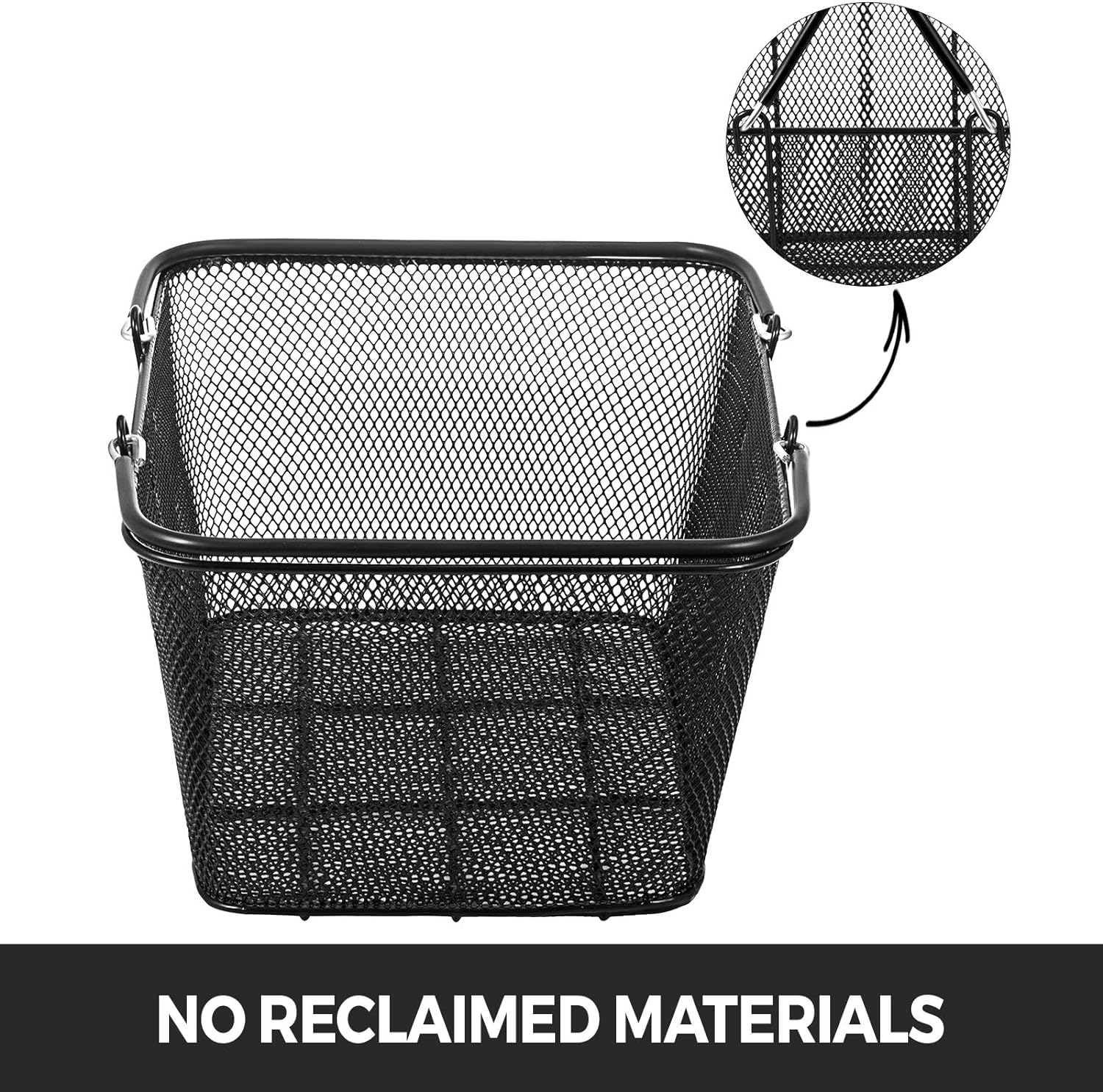 VEVOR 12-Pack Black Metal Shopping Baskets with Handles - 22L Large Capacity Portable Retail Baskets for Supermarkets, Stores & Home Organization | Durable Commercial & Household Use