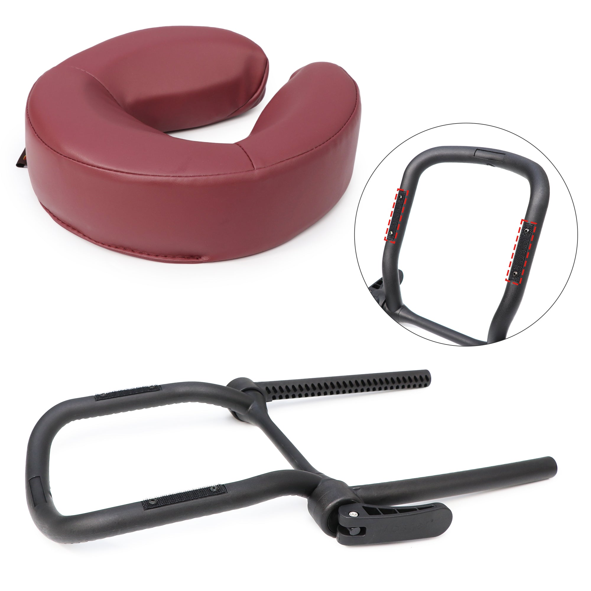 MASTER MASSAGE Adjustable Portable Massage Table with Face Cradle & Comfort Pillow Set - Burgundy - Professional Spa, Home Use, Physical Therapy & Relaxation