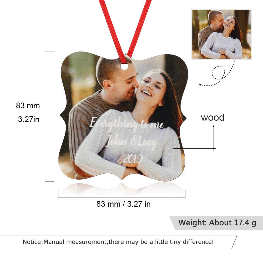 Custom Christmas Photo Ornaments 2024 - Personalized Family Picture Hanging Decor for Christmas Tree | Unique Holiday Home Decor & Thoughtful Xmas Gifts for Family (Perfect for Stocking Stuffers, Tree Trimming & Festive Home Displays)