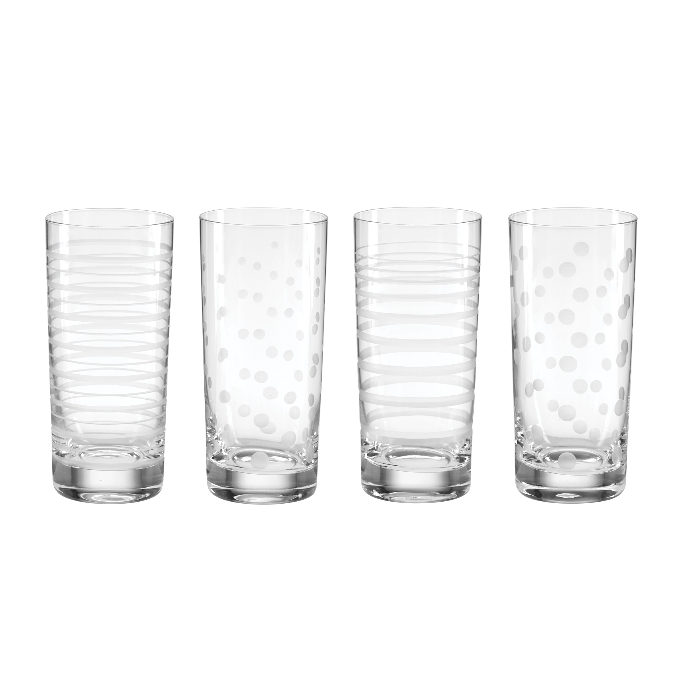 Premium Mingle Highball Glasses Set of 4 - 12oz Crystal Clear Bar Glasses for Cocktails, Whiskey, Iced Tea & Entertaining - Dishwasher Safe Drinkware for Home Bar & Parties