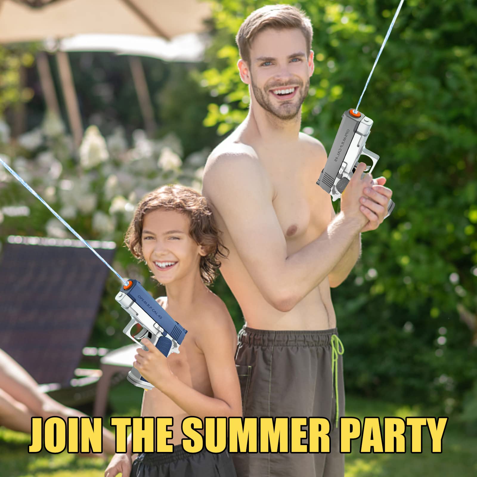 2 Pack Water Guns for Kids & Adults - Long Range Water Blaster Pistol, Outdoor Summer Water Soaker Toys for Pool, Beach, Backyard Battles & Water Fights