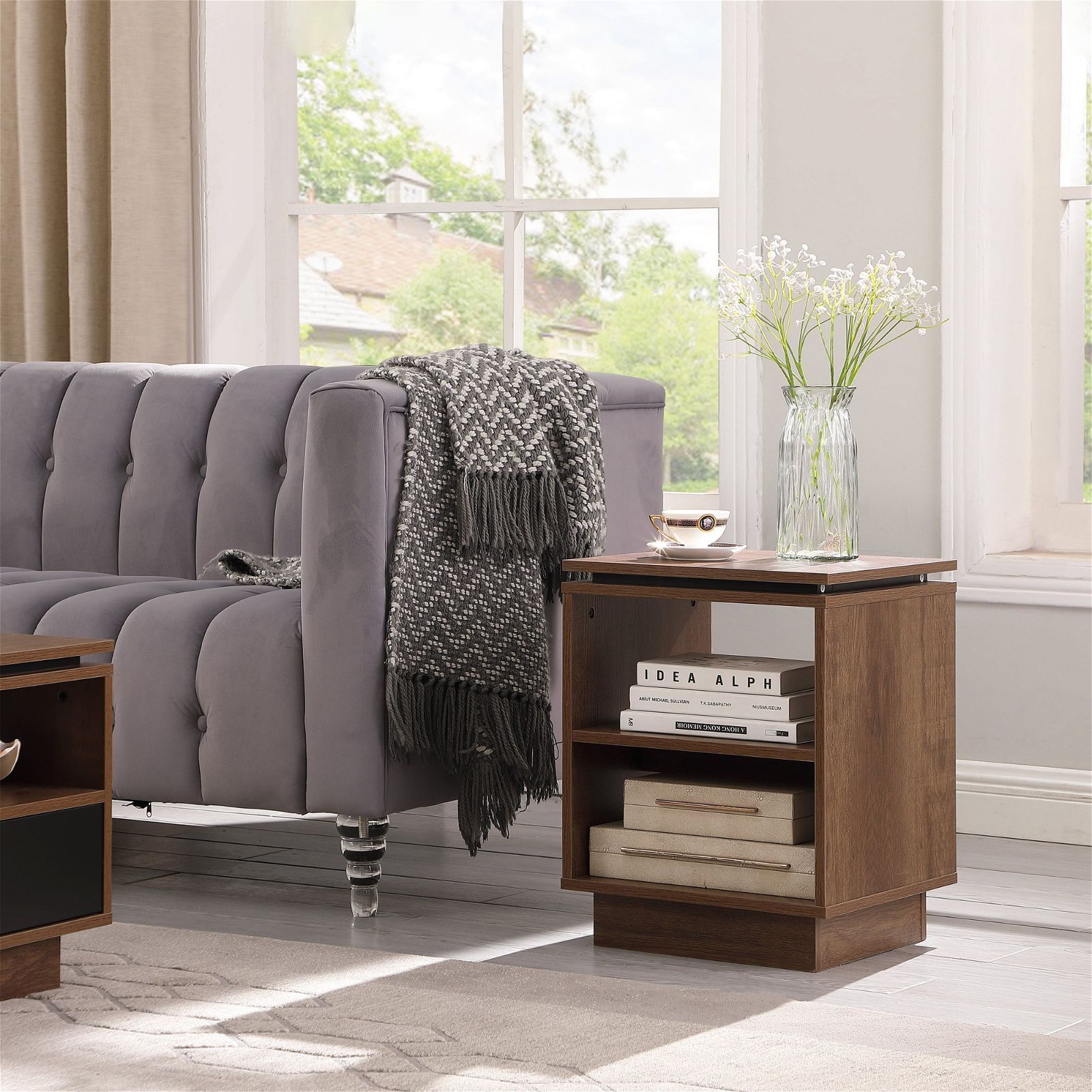 Tauris Hollywood Dark Oak End Table - Stylish Nightstand for Living Room, Bedroom, or Office