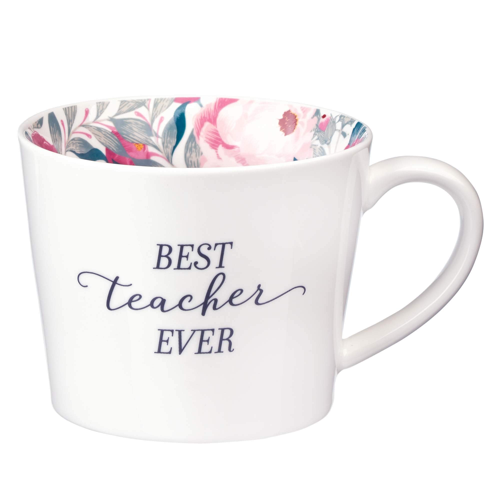 Best Teacher Ever Floral Coffee Mug - 13oz Inspirational Gift for Educators, Mentors & Professors - Perfect for Teacher Appreciation, Retirement & Thank You Gifts - Microwave & Dishwasher Safe
