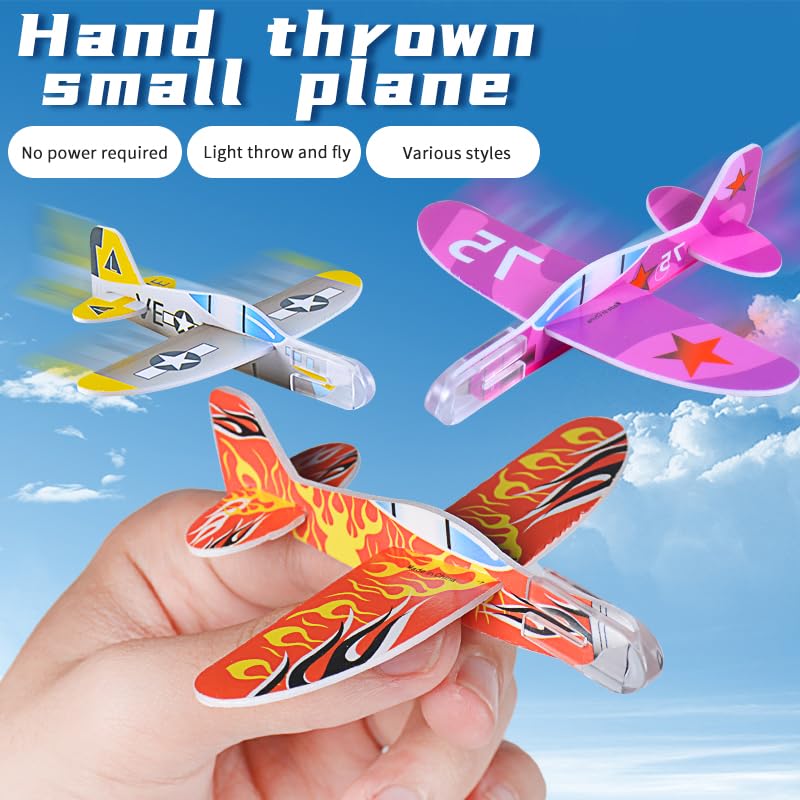 100Pcs Foam Gliders - Colorful Paper Airplane Toys for Kids Outdoor Play