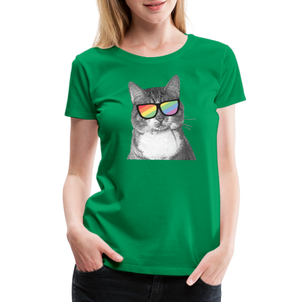 Pride Cat Contoured Premium T-Shirt for Women & Men - Soft Cotton LGBTQ+ Graphic Tee for Pride Month, Casual Wear & Rainbow Celebrations