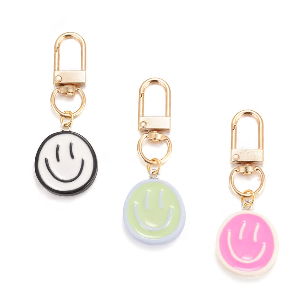 Happy Expression Keychain Set for Women - 3pcs Cute Pendant Charms for Keys, Bags & Backpacks