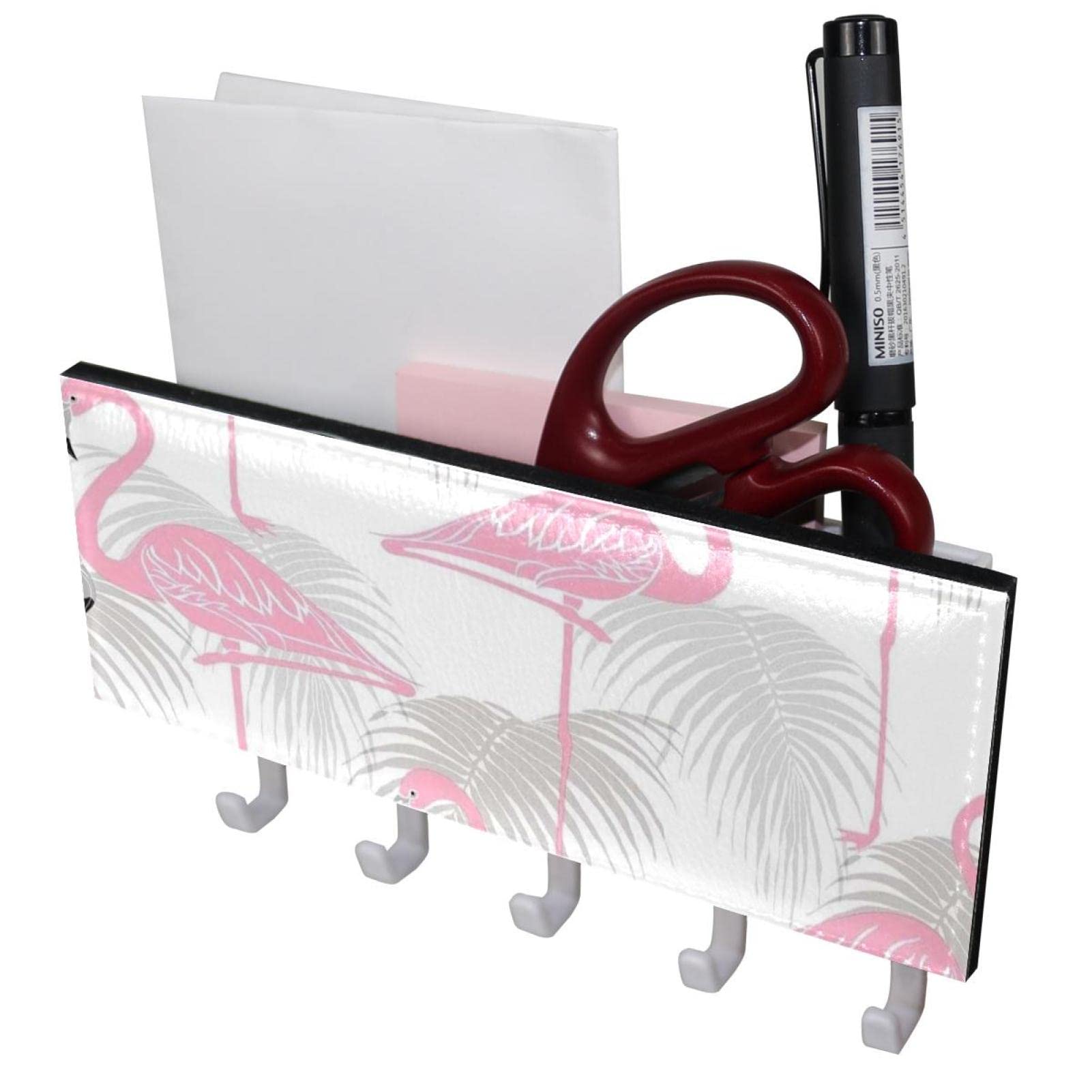 5-Pack Flamingo Wall Hooks - Adhesive Mounted Towel & Coat Hooks for Bathroom, Bedroom, Kitchen - Strong Hold for Robes, Hats, Bags & Home Decor (Pink Flamingo Design) - Perfect for Small Space Organization & Coastal Themed Rooms