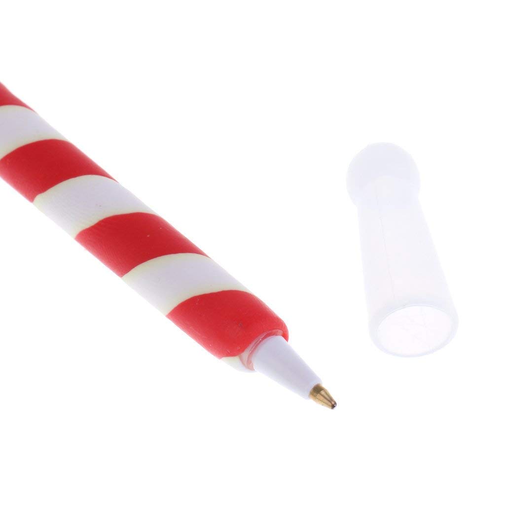 10-Pack Christmas Santa Claus Candy Cane Ballpoint Pens - Festive Holiday Party Favors, Office & School Supplies, Random Colors - Perfect for Gifts, Stocking Stuffers & Christmas Celebrations