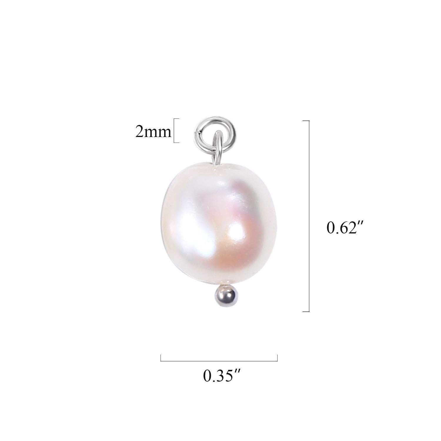 6Pcs Natural Freshwater Baroque Pearl Charms - Irregular White Pearls for DIY Necklace, Bracelet & Earring Jewelry Making - Perfect for Crafting, Gifts & Boho Style Accessories