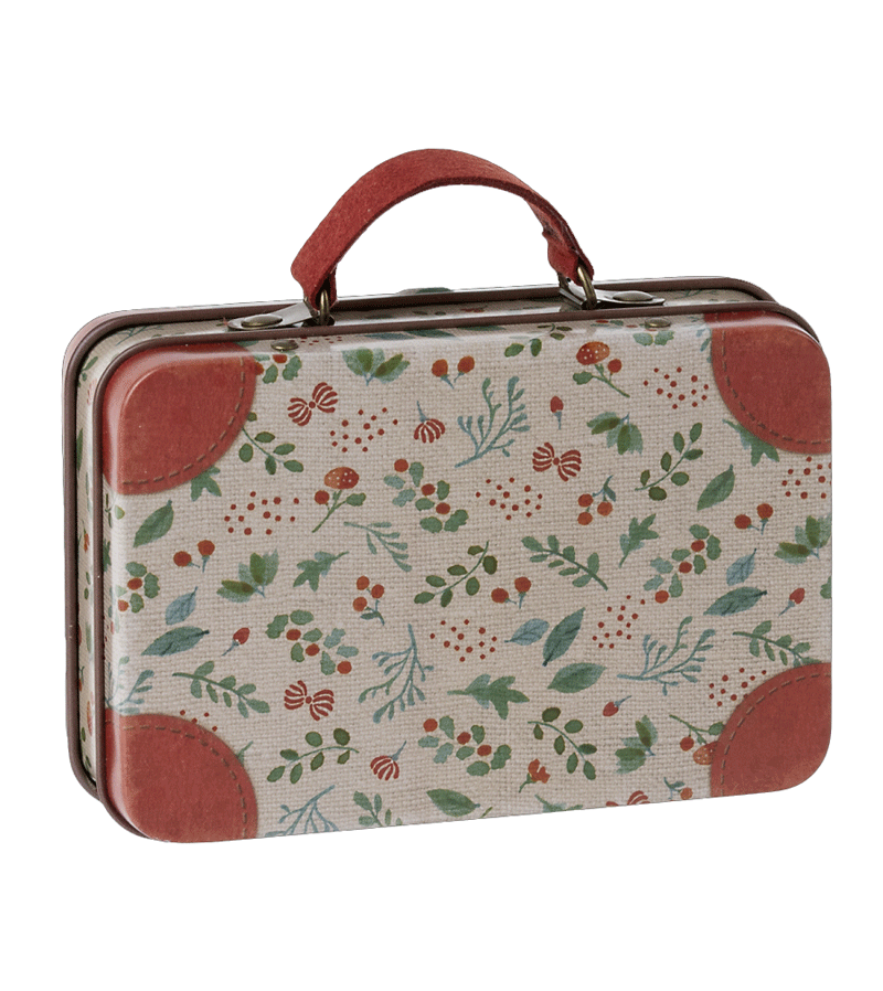 Maileg Holly Metal Suitcase - Vintage Style Kids Luggage for Travel & Pretend Play - Perfect for Airplane Trips, Sleepovers & Dress-Up Adventures