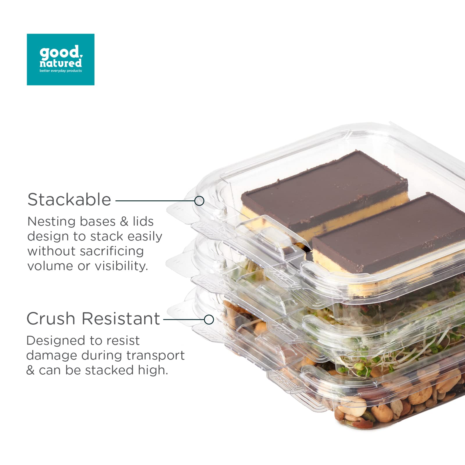 Eco-Friendly 8 oz. Clear Food Storage Containers - Pack of 312 BPA-Free Plant-Based Clamshell Boxes | Secure Top Seal for Meal Prep, Leftovers & Pantry Organization | Sustainable Food Packaging for Home & Commercial Use
