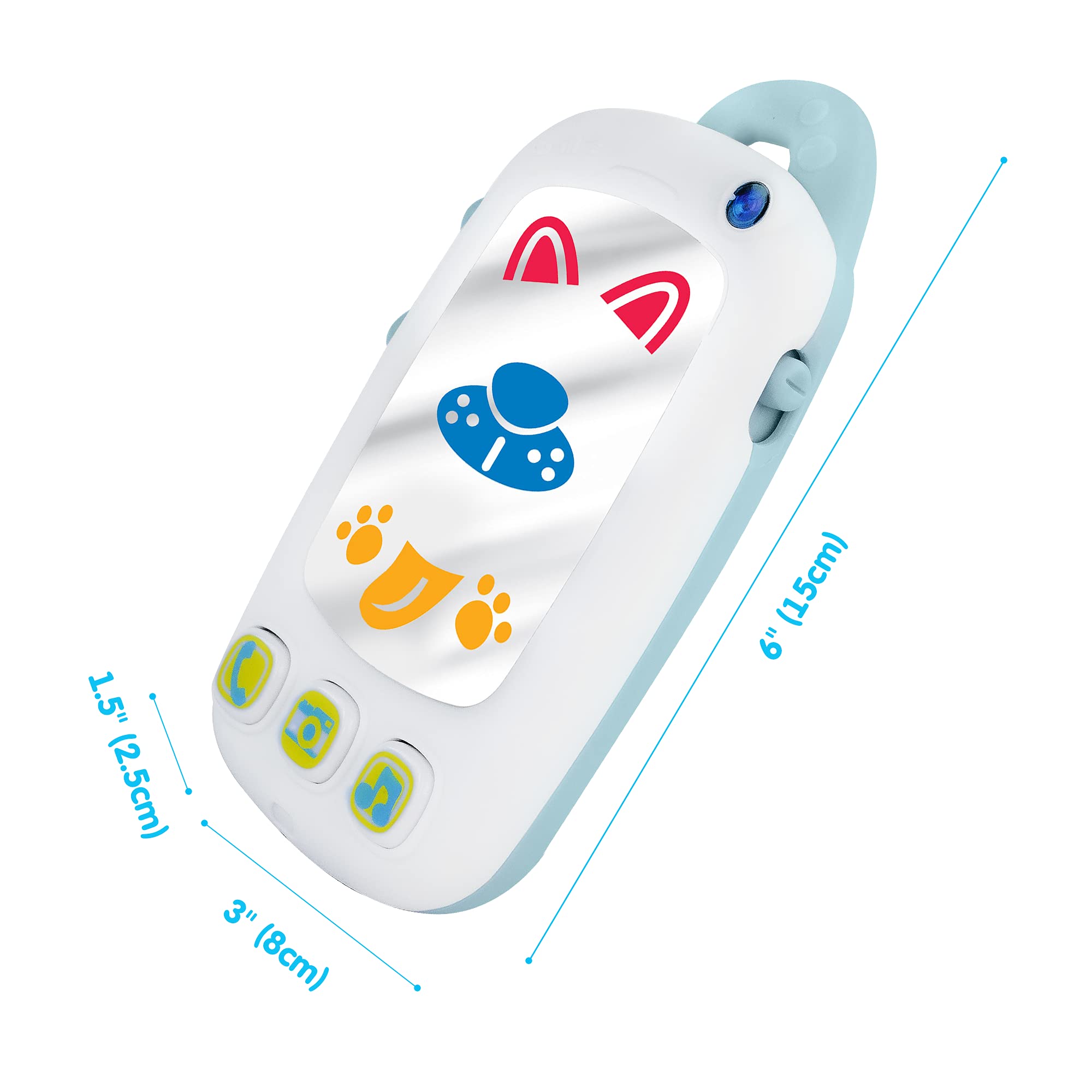 Baby Selfie Toy Phone with Easy-Press Buttons & Light-up Mirror - Musical Learning Phone for Infants 9+ Months - Interactive Toddler Toy for Tummy Time, Early Development & Pretend Play - Perfect Gift for Baby Girls & Boys
