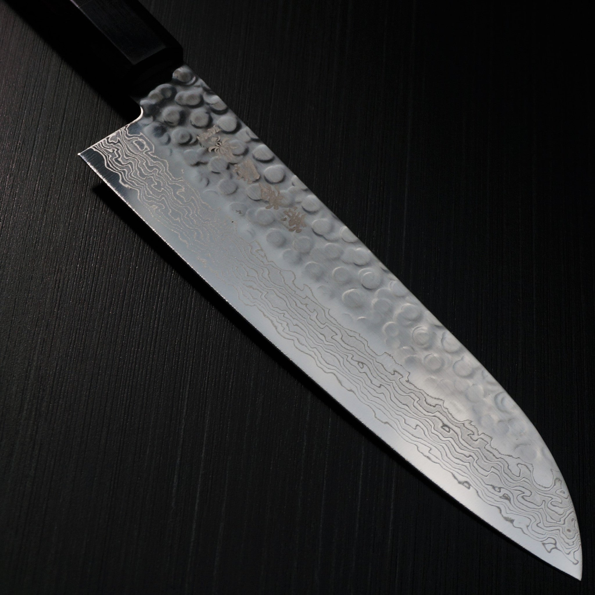 Premium Kanetsune Seki Hammered Damascus AUS10 Santoku Knife 185mm (7.3