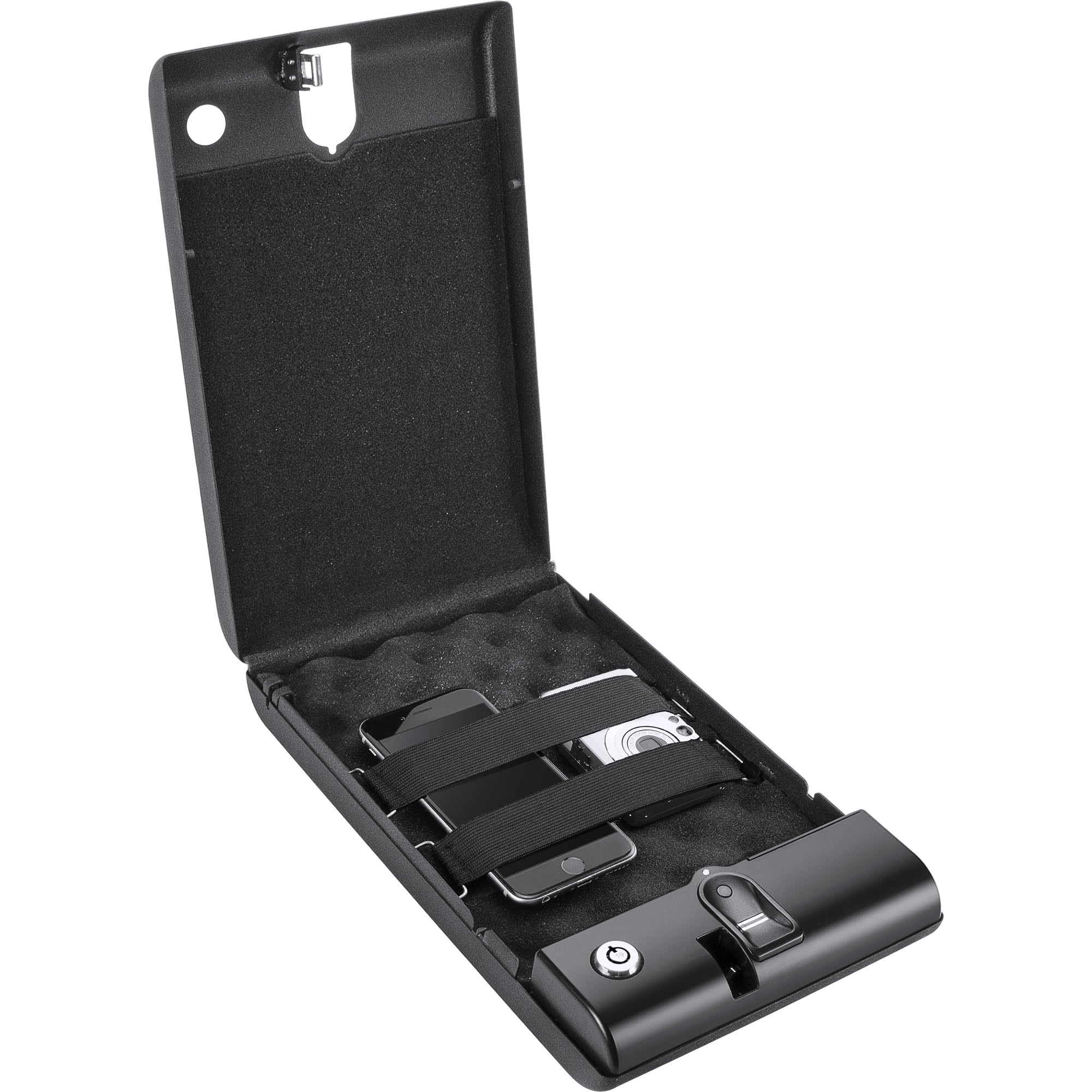 Barska AX11970 Portable Biometric Safe Box - Fingerprint & Key Lock Security for Home, Office, Travel & Gun Storage | Compact Digital Safe for Jewelry, Cash & Documents