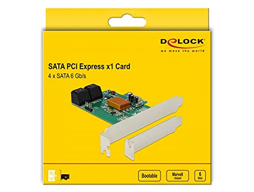 Delock SATA 6Gb/s PCIe 2.0 x1 Storage Controller - High Speed Data Transfer for PC, Server & Workstation - Perfect for Gaming, Video Editing & Data Backup