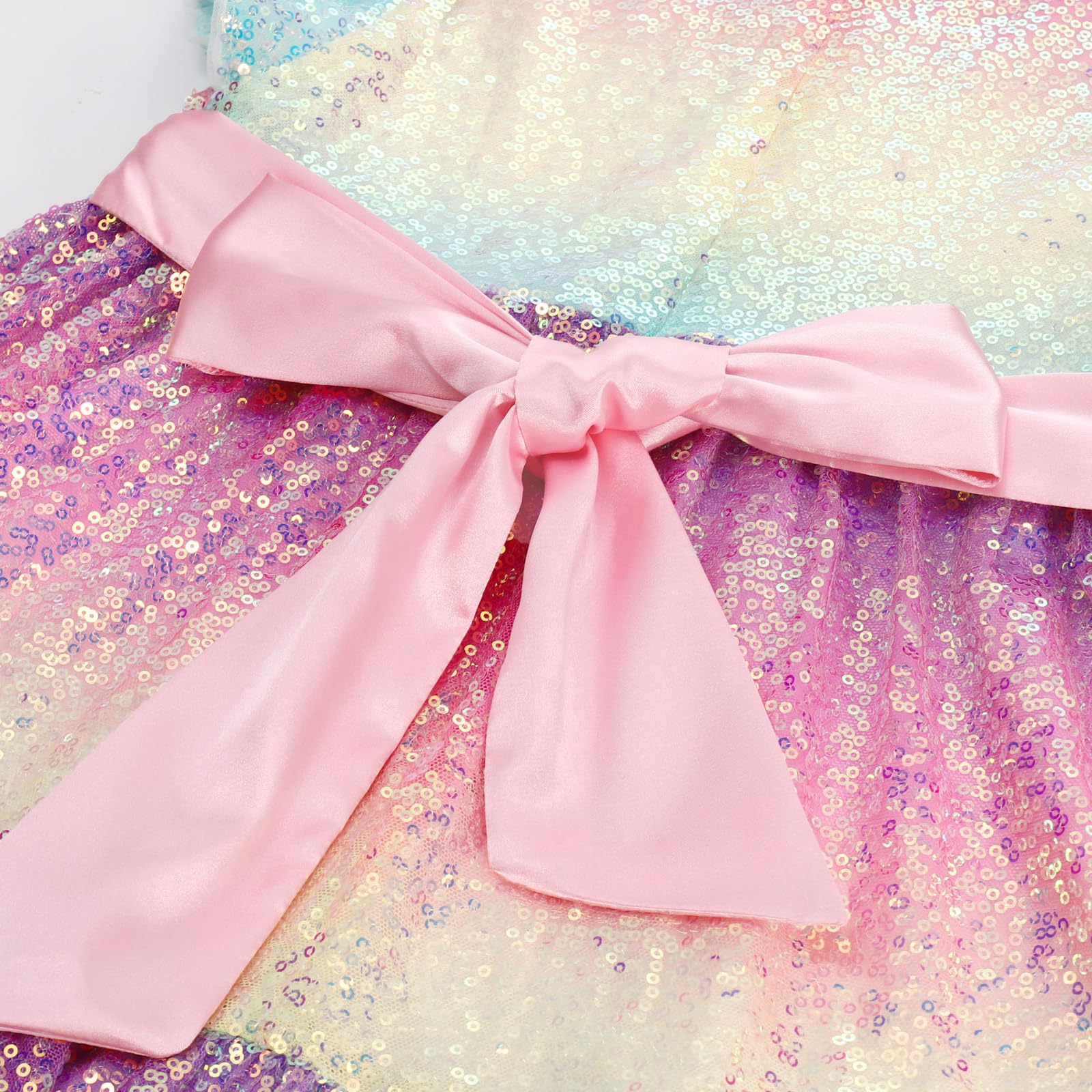 GRACE KARIN Girls Sequin Party Dress - Elegant Formal Birthday & Prom Midi Dress with Ruffle Details for Ages 5-14 | Perfect for Special Occasions, Dances & Celebrations