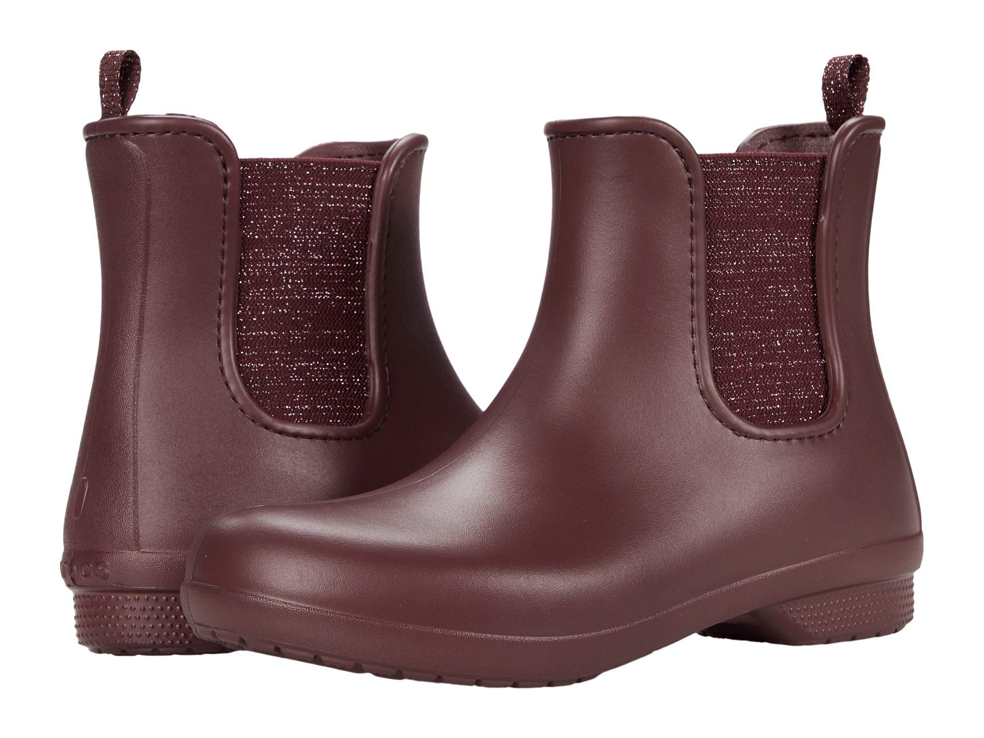 Crocs Freesail Mt Chelsea Boot Women's Waterproof Ankle Boots - Metallic Burgundy Size 7 M | Slip Resistant Comfort Shoes for Walking, Hiking & Outdoor Activities