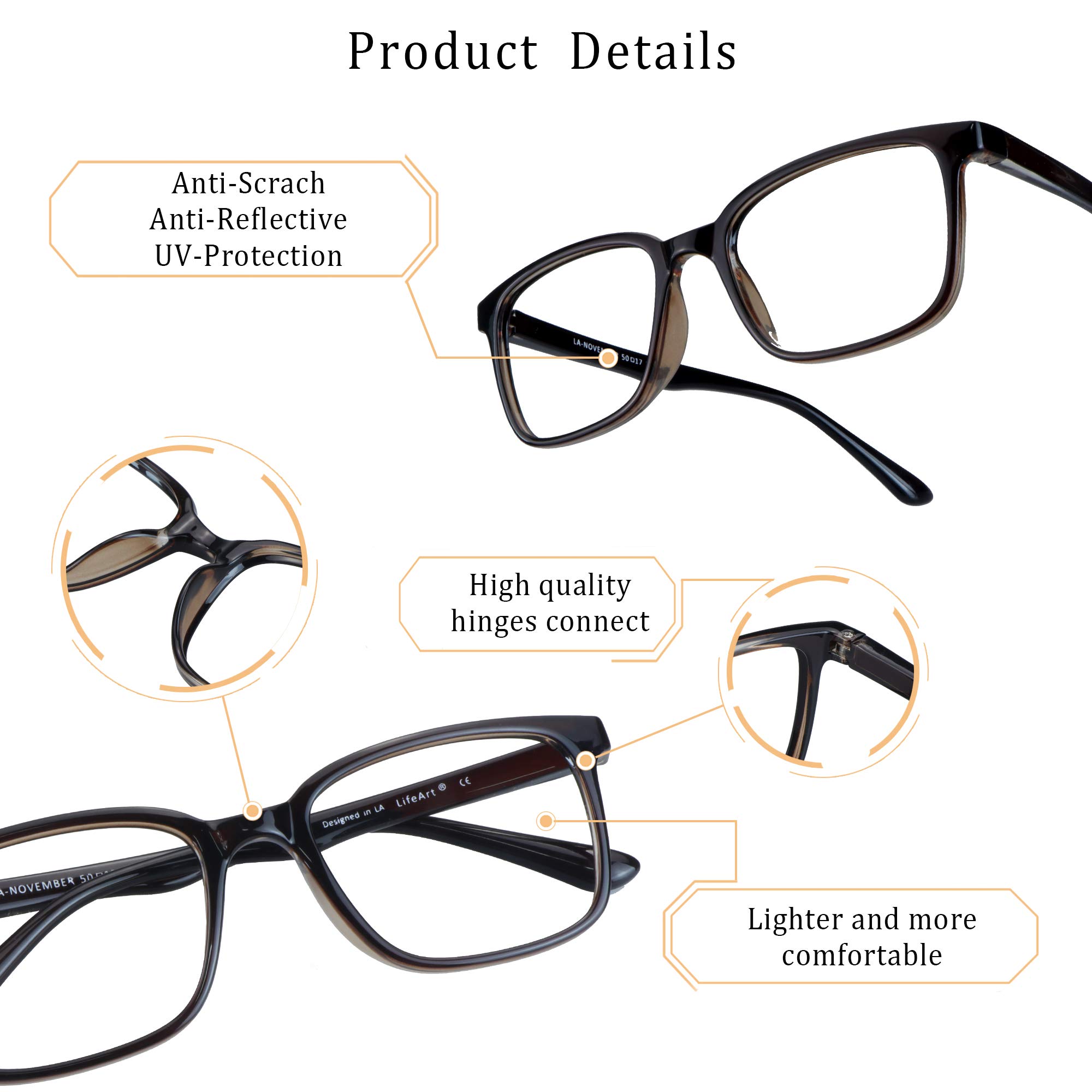 Anti Eyestrain Reading Glasses for Computer & Gaming - Blue Light Blocking Glasses for Men & Women - Reduce Glare for TV, Office & Digital Screen Use