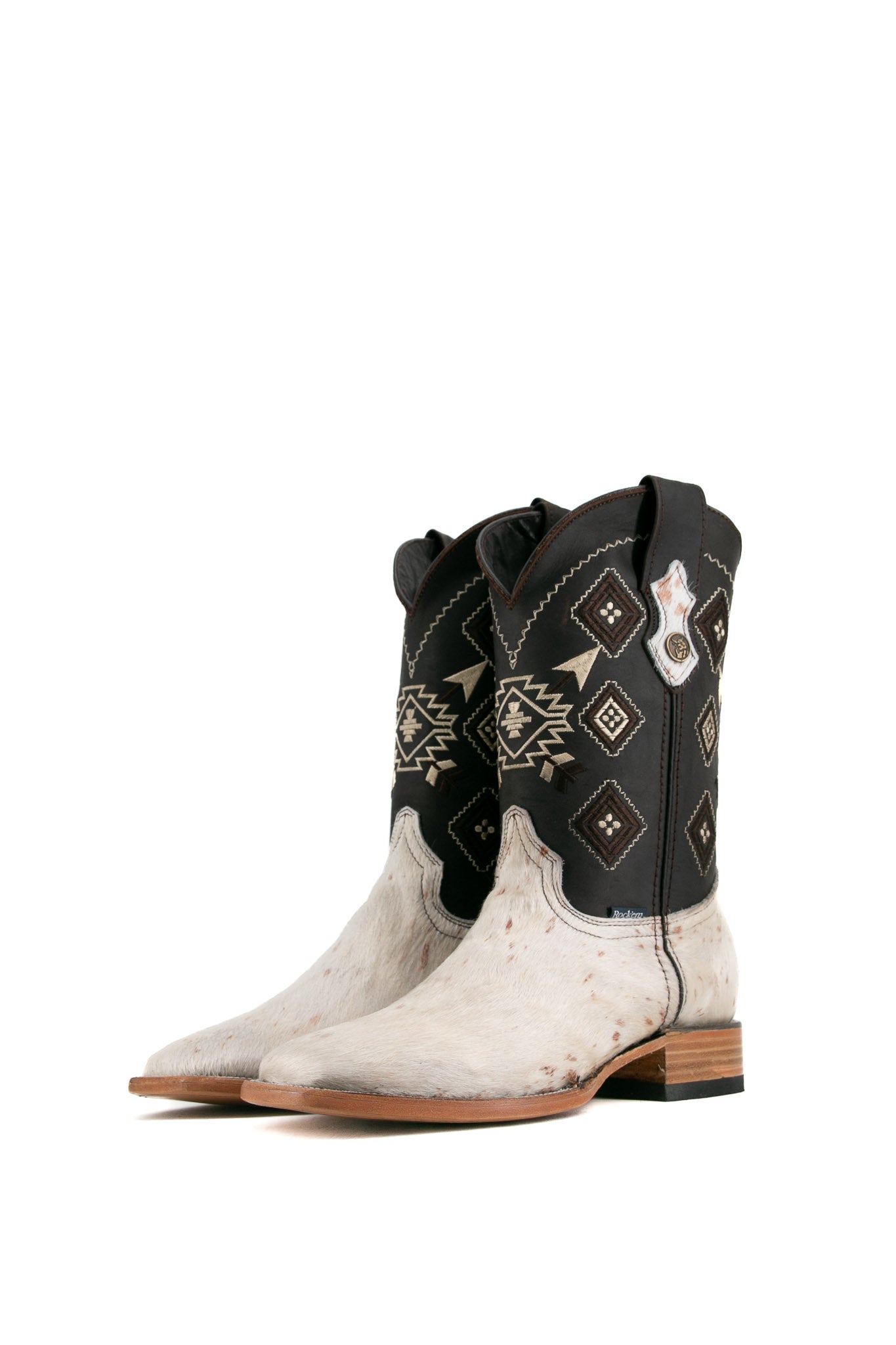 Premium Men's Genuine Cowhide Square Toe Cowboy Boots - Size 9, Western Style, Durable & Comfortable - Perfect for Rodeo, Country Dancing, and Outdoor Adventures