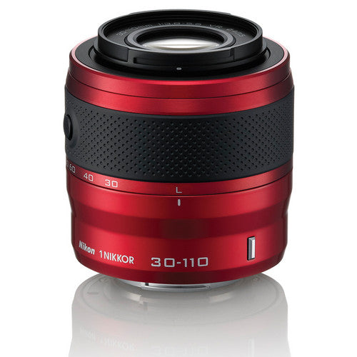 Nikon 1 NIKKOR VR 30-110mm f/3.8-5.6 Zoom Lens for Nikon 1 Series Cameras - Red | Perfect for Travel, Portraits & Everyday Photography