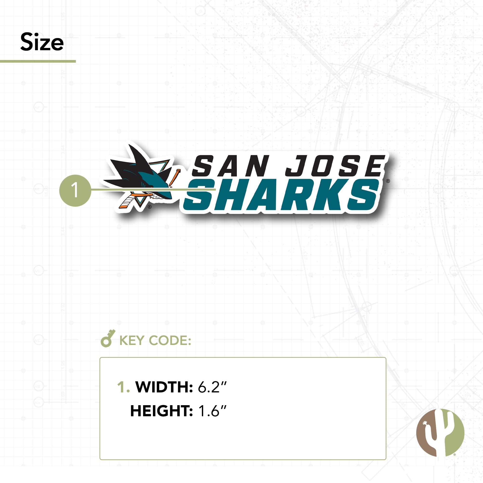 San Jose Sharks NHL Hockey Team Desert Cactus Vinyl Decal Sticker - Waterproof Laptop, Car, Water Bottle, Scrapbook Decor - Perfect for Fans, Gifts & Sports Memorabilia Collection