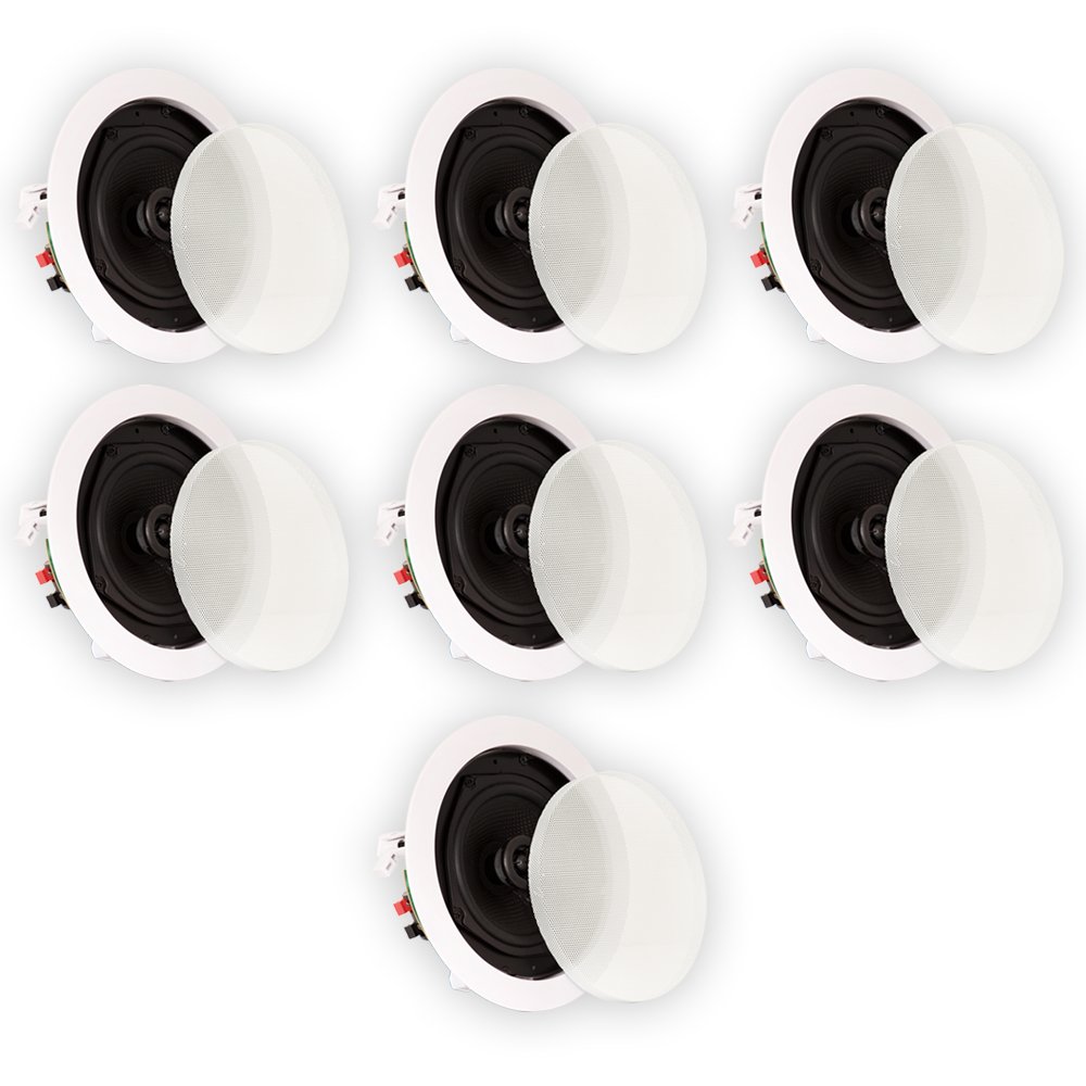 Theater Solutions TS50C In-Ceiling 7 Speaker Set - High-Quality Surround Sound for Home Theater & Dolby Atmos | Perfect for Living Room, Basement & Media Room Audio