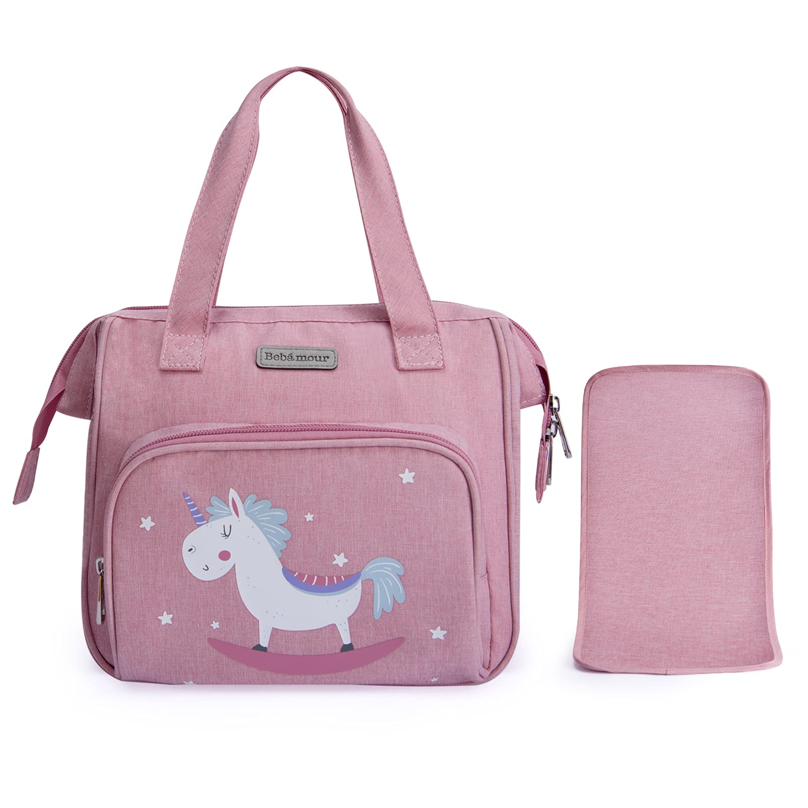 Bebamour Baby Doll Bag with Doll Changing Pad - Fashionable Kids Toy Carrier for Pretend Play & Role Play - Perfect for Playdates, Travel & Birthday Gifts