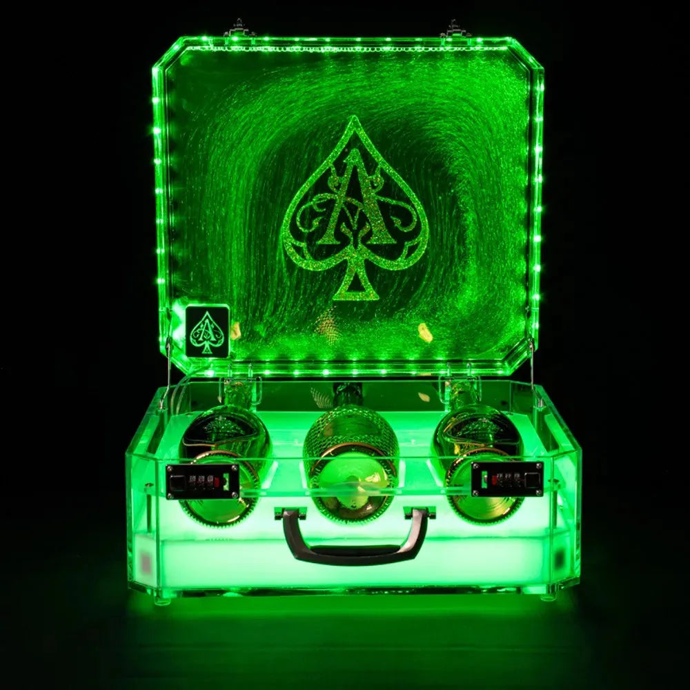 Ace of Spade LED Champagne Display Case - Rechargeable Light Up Bottle Presenter for Nightclub, Party & Lounge - Perfect for VIP Tables, Celebrations & Special Events