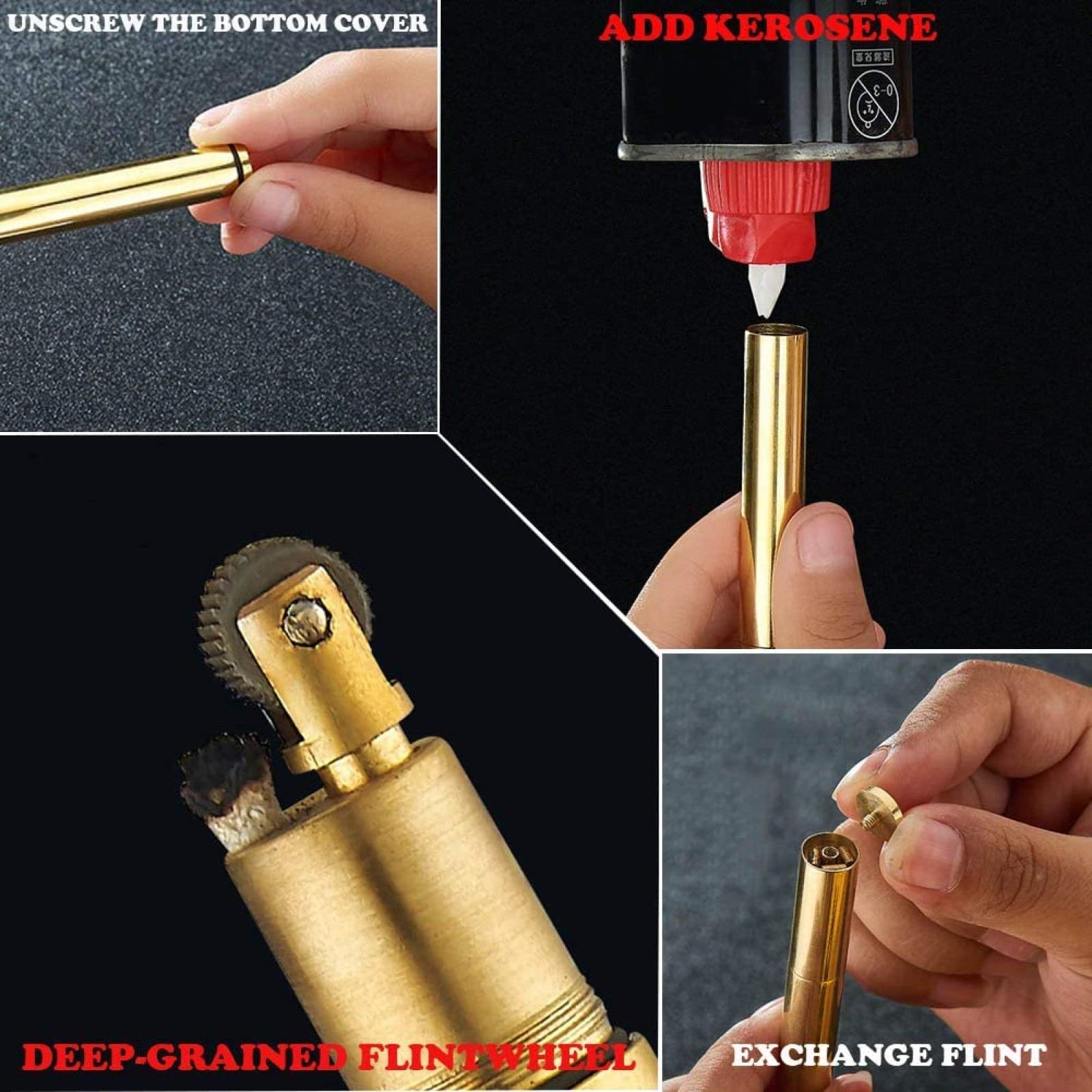 Vintage Copper Trench Lighter - Reusable Kerosene Soft Flame for Camping & Outdoor