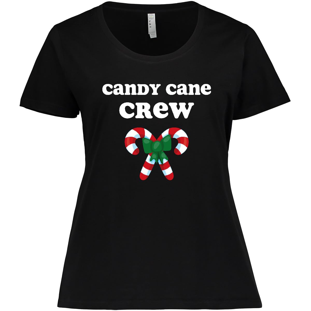 Inktastic Candy Cane Crew Women's Plus Size Christmas T-Shirt - Festive Holiday Graphic Tee for Casual Wear, Gift Giving & Christmas Parties