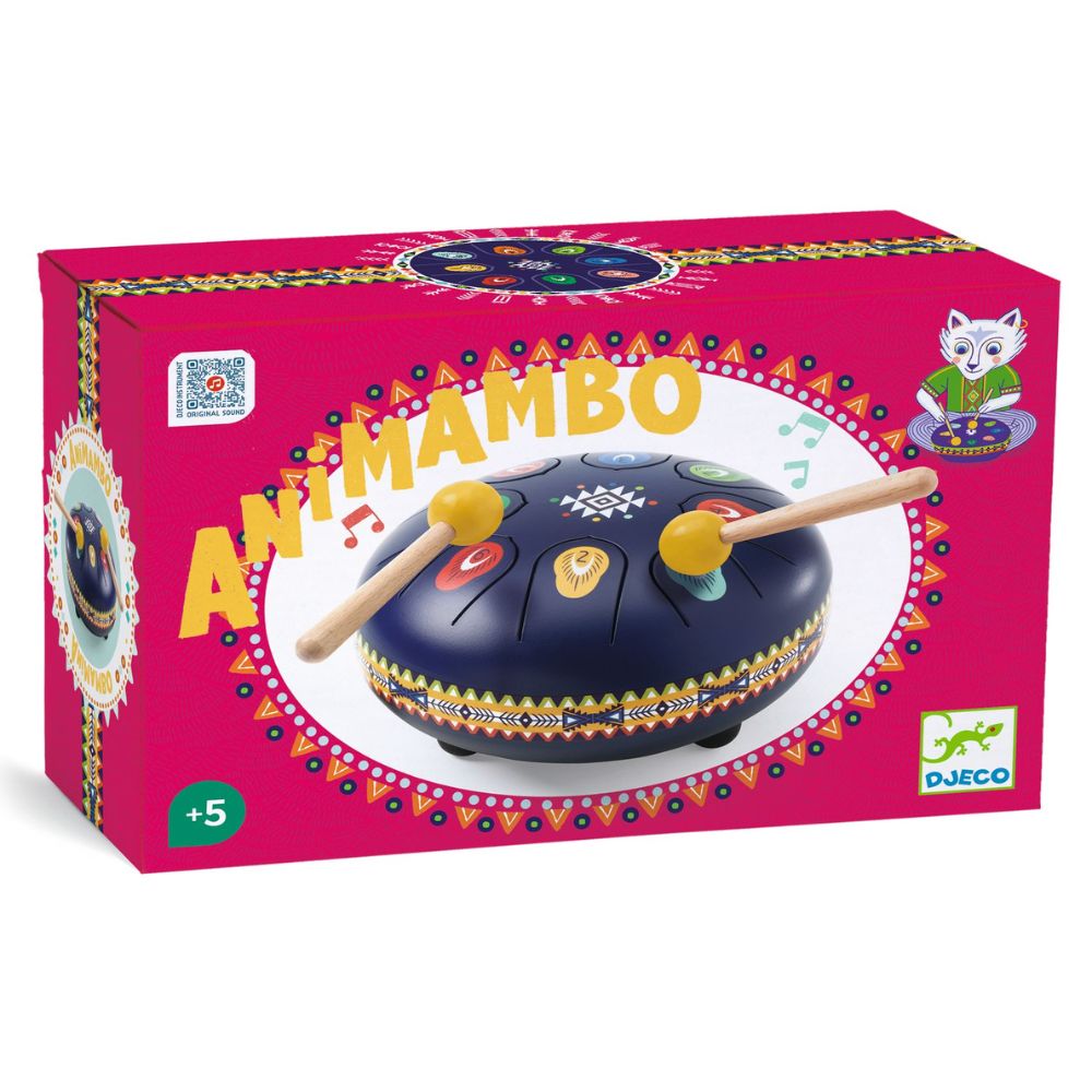Djeco Animambo Musical Toys - Mini Steel Drum for Kids | Fun & Educational Percussion Instrument for Toddlers & Preschoolers | Perfect for Birthday Gifts, Classroom Activities & Music Exploration