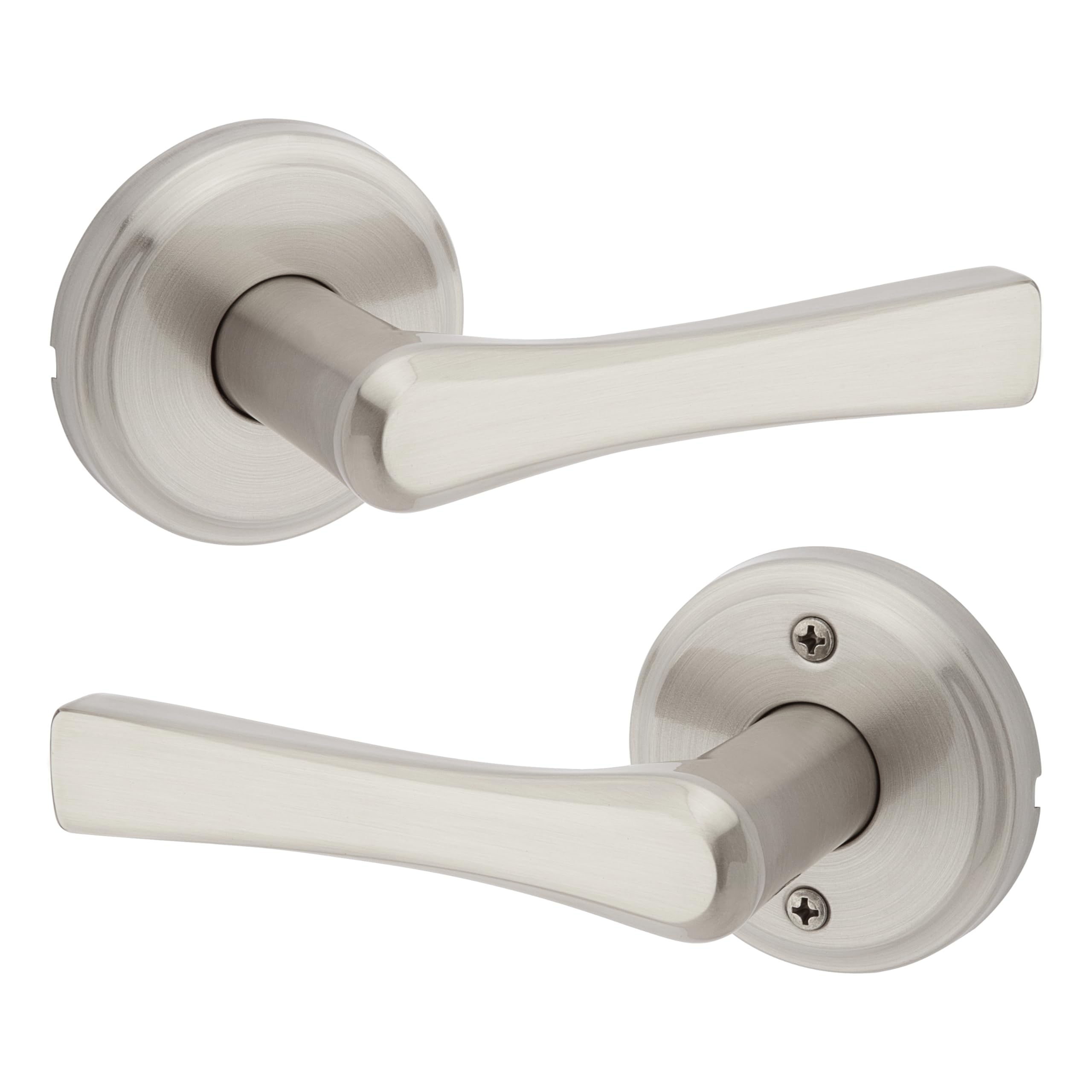 Weiser Katella Satin Nickel Door Handle - Reversible Passage Lever for Interior Doors | Hall & Closet Door Handles | Non-Locking Hardware | Transitional Home Decor | Perfect for Bedrooms, Bathrooms & Closets