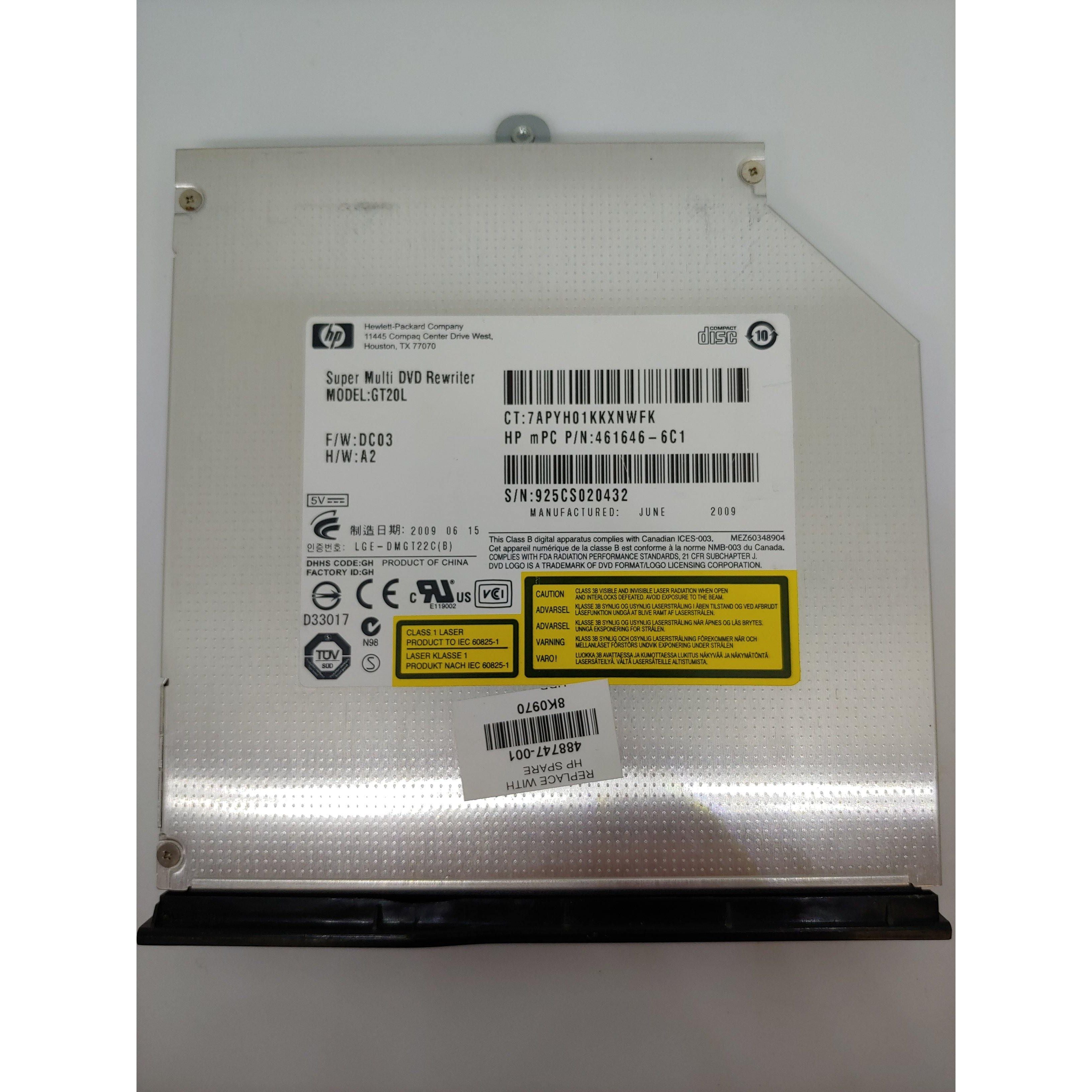 HP LightScribe RW DL Optical Drive - GT20L 461646 6CA 488747 001 - Compatible with Laptops - Perfect for Data Backup & Media Burning
