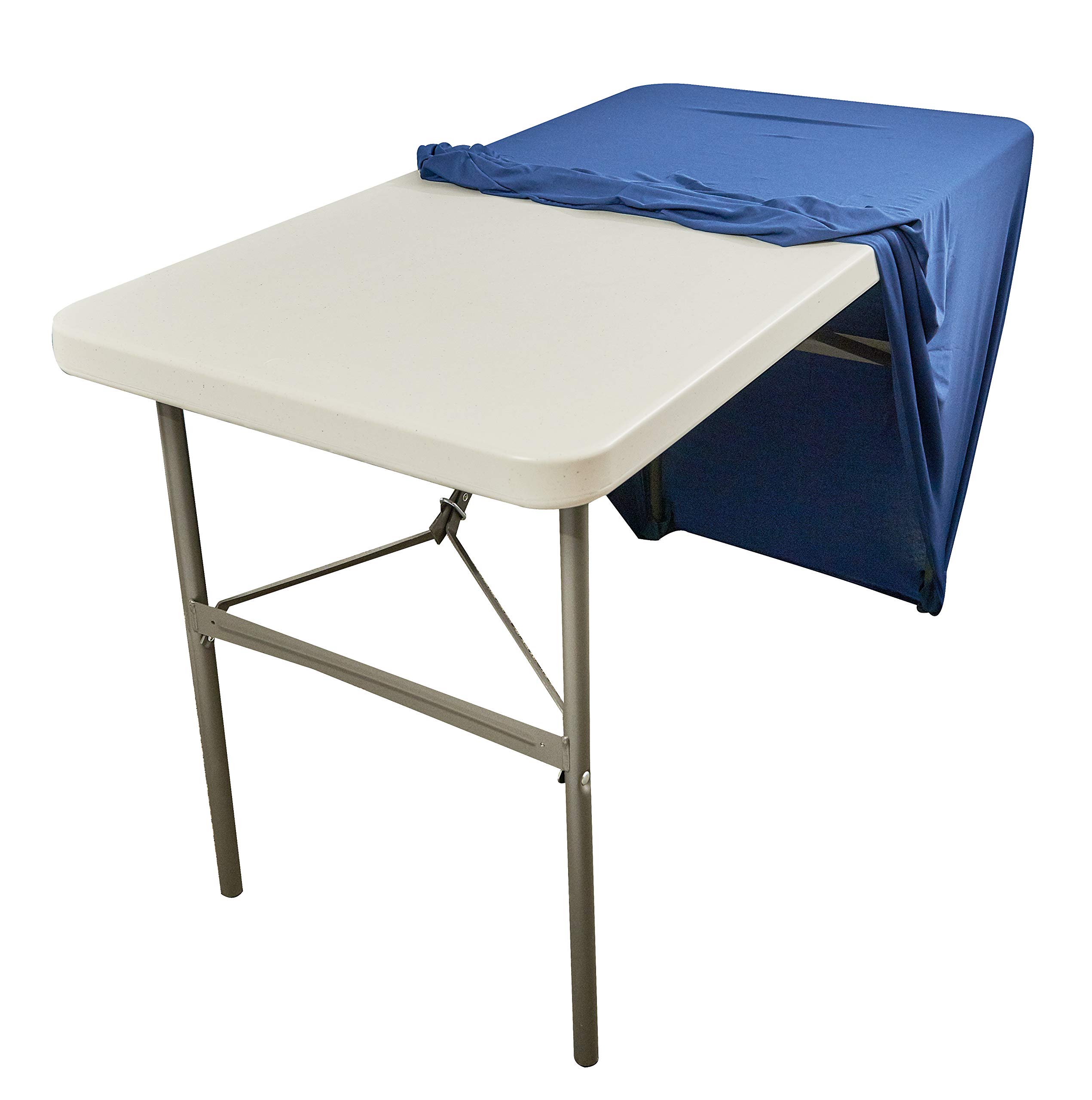 Premium Iceberg iGear Stretch Fabric Rectangular Tablecloth - Poly Spandex Blend for 4ft Tables (48